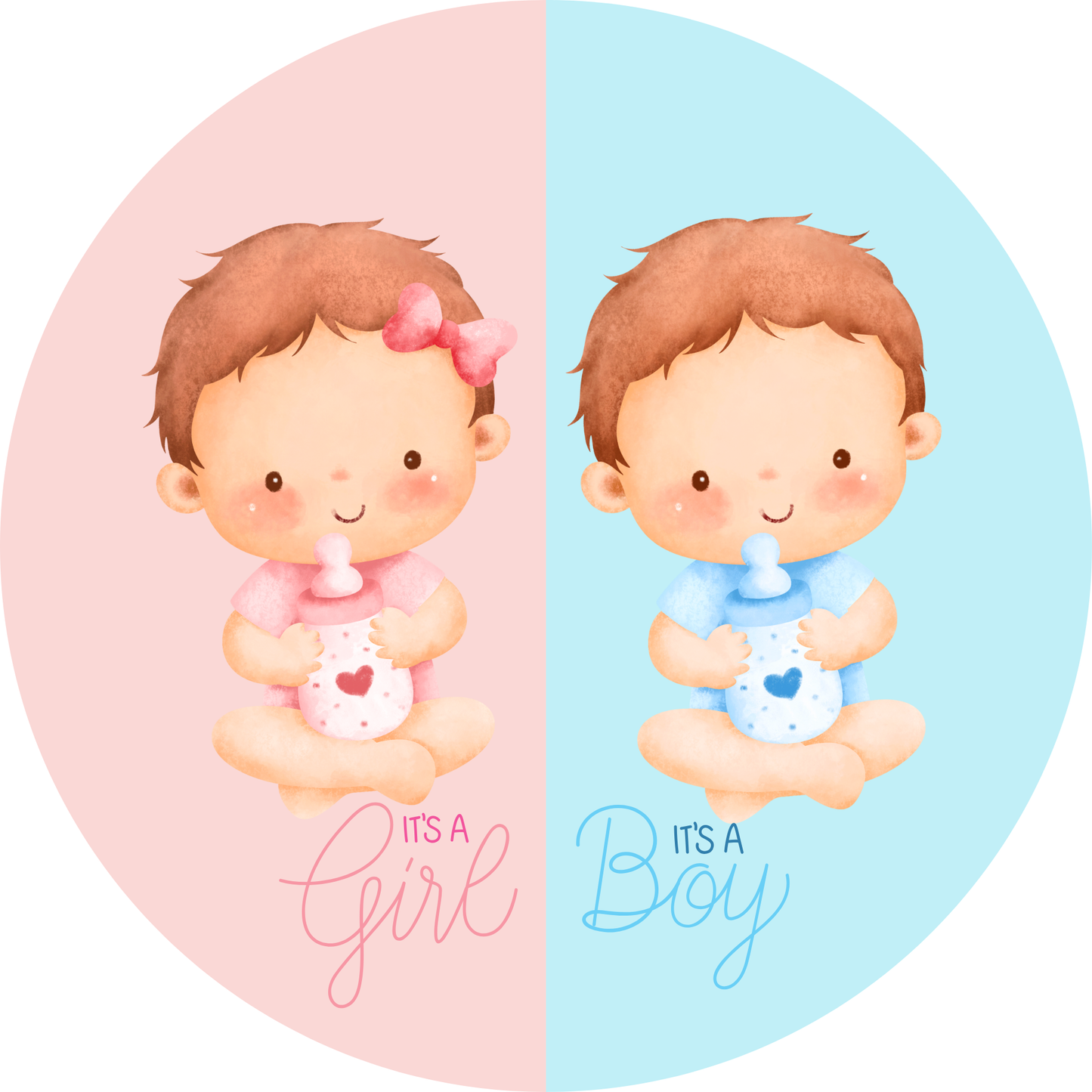 Baby Twins It's a Girl and a Boy Metal / Vinyl Sign - Made in USA