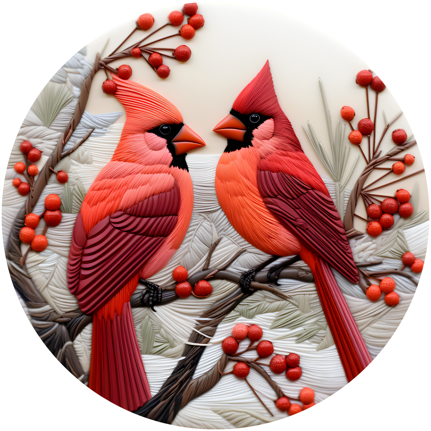 A Pair of Cardinals Metal / Vinyl Sign - Made in USA