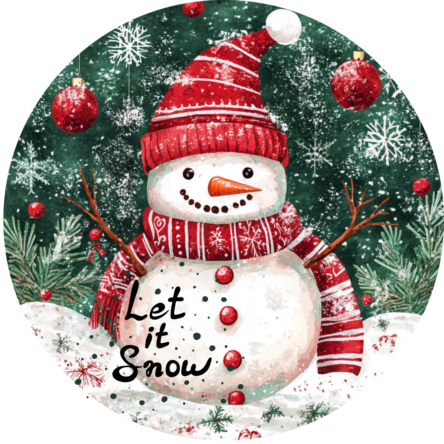 Snowman Metal / Vinyl Sign - Made in USA