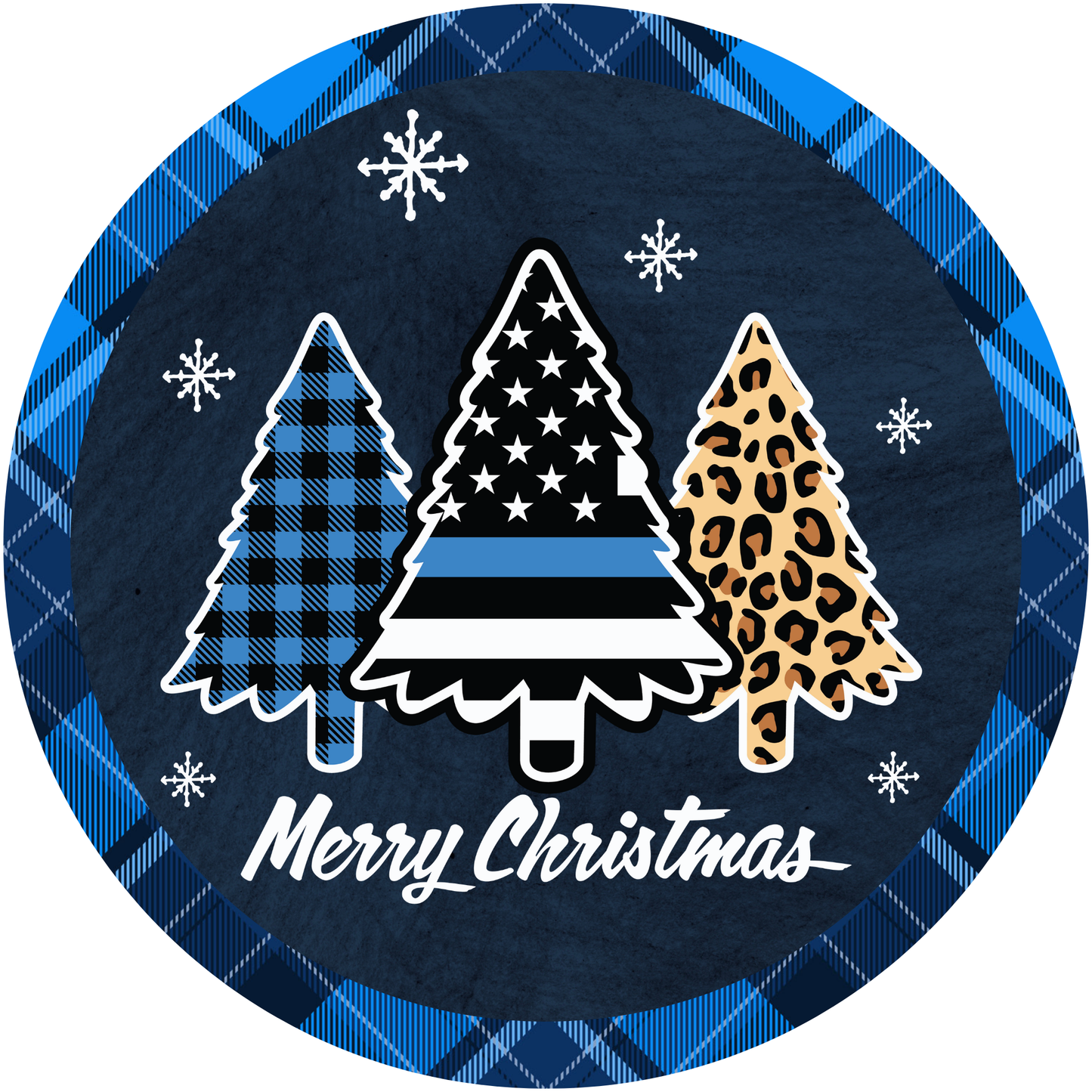 Merry Christmas Trees Metal / Vinyl Sign - Made in USA