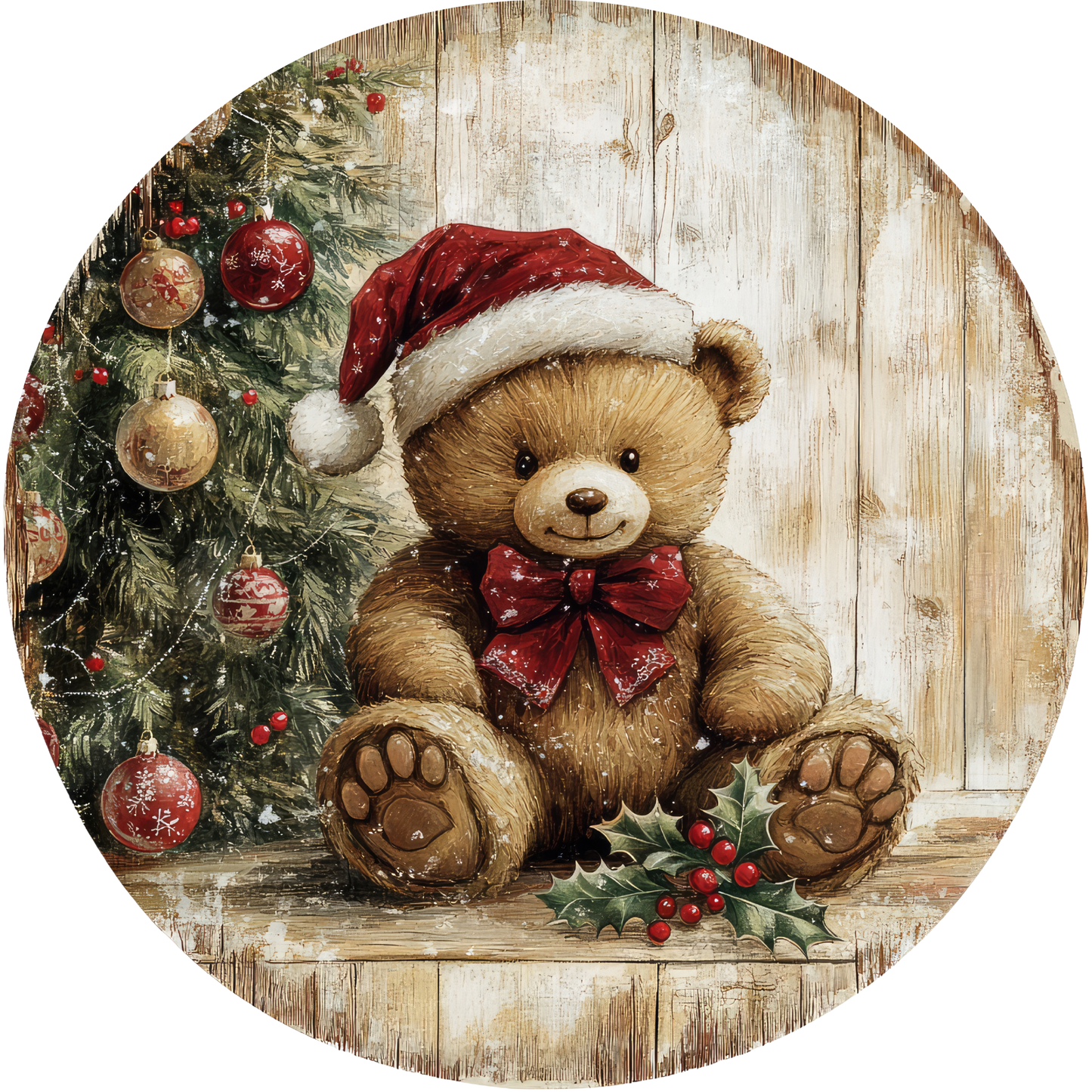Teddy's Christmas Metal / Vinyl Sign - Made in USA