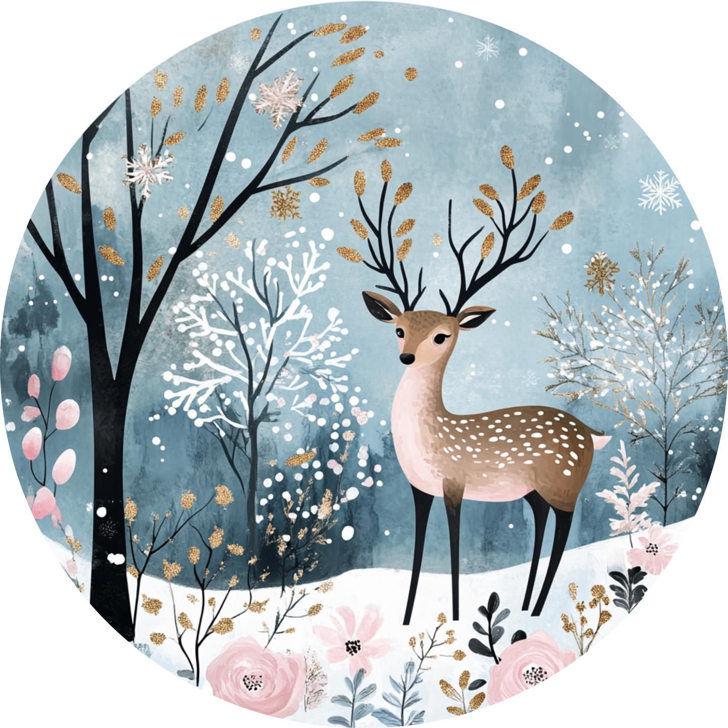 Deer's Winter Forest Metal / Vinyl Sign - Made in USA