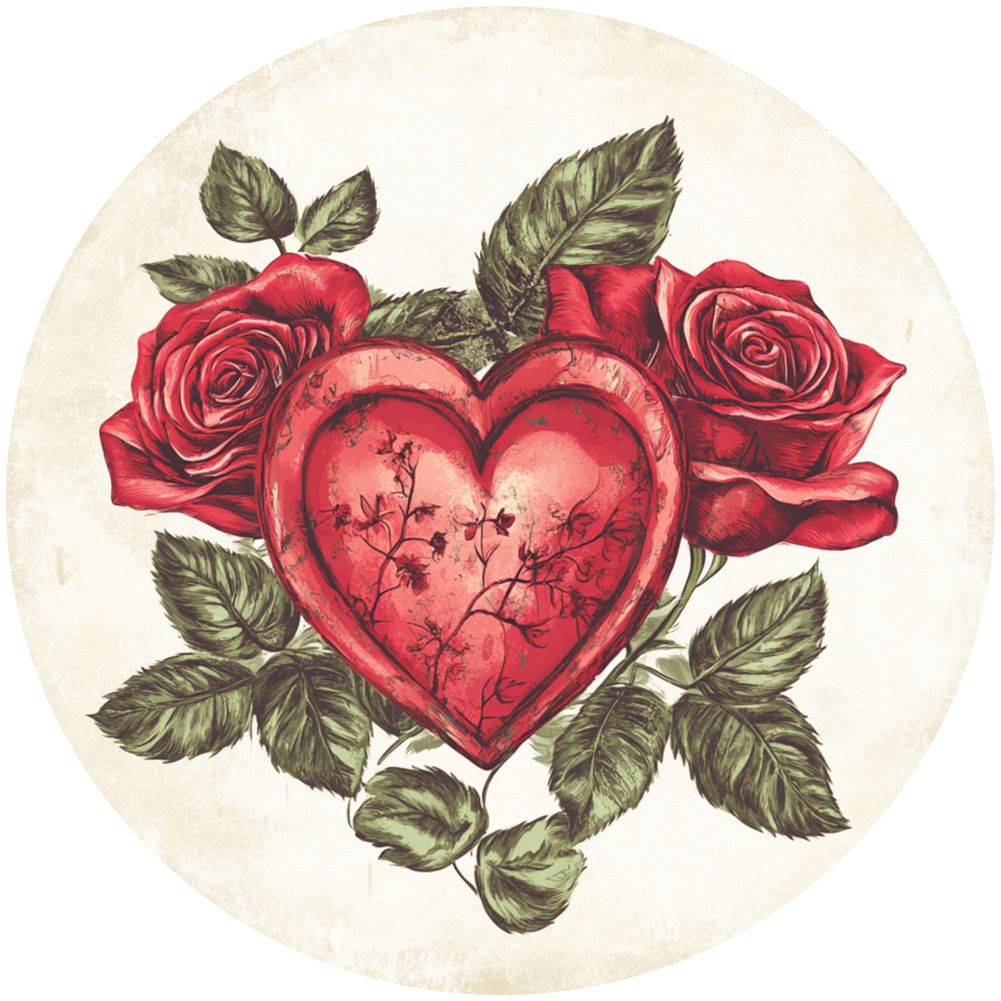 Heart Red Roses Metal / Vinyl Sign - Made in USA