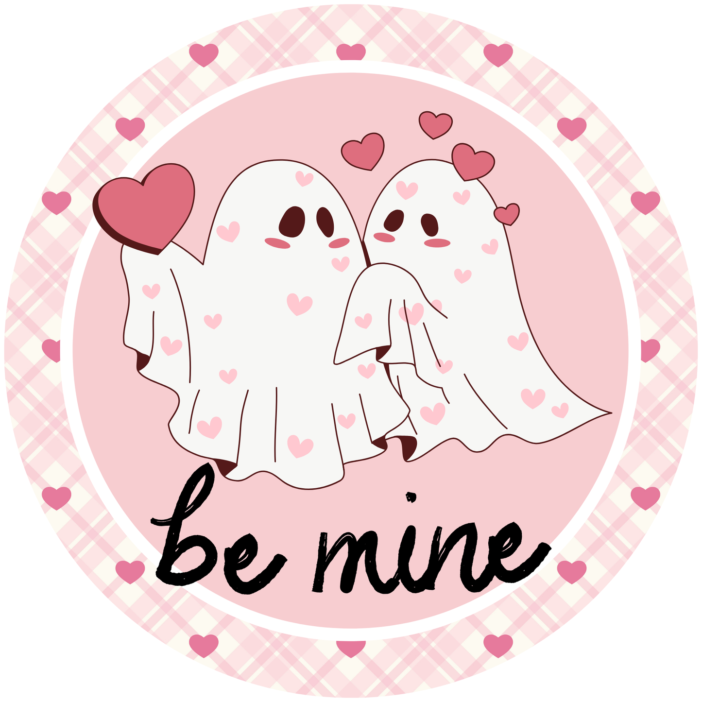 Boo! Ghostly Couple in Love Metal / Vinyl Sign - Made in USA