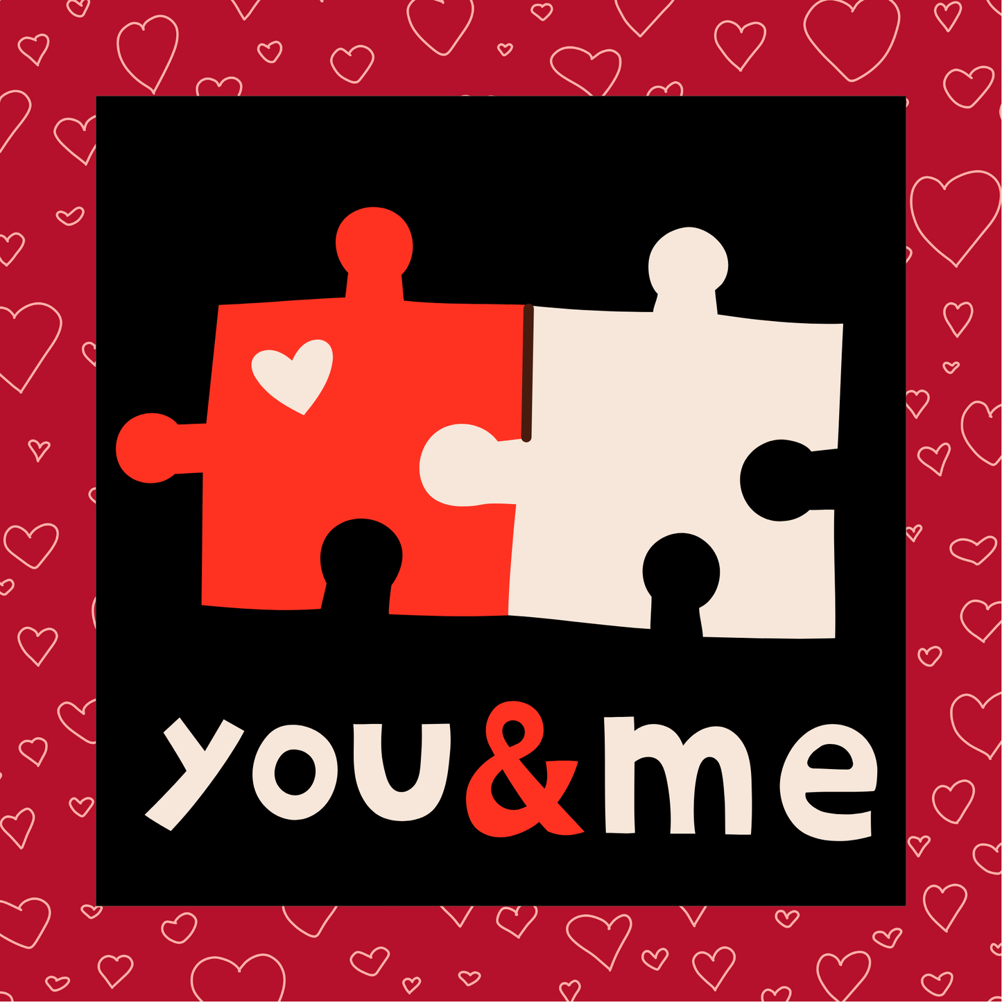 You & Me Puzzle of Love Metal Sign - Made in USA