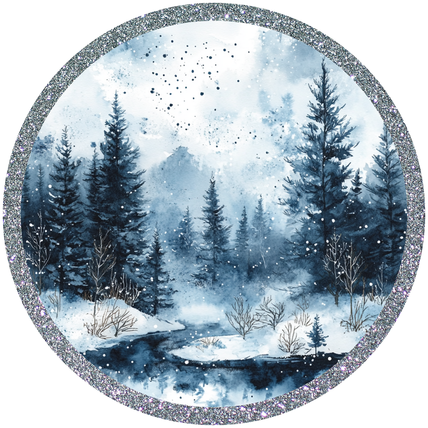 Winter Snowy Forest Metal / Vinyl Sign - Made in USA