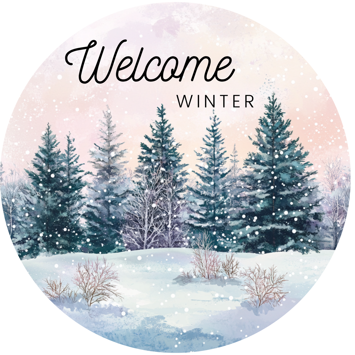 Winter Snowy Forest Metal / Vinyl Sign - Made in USA