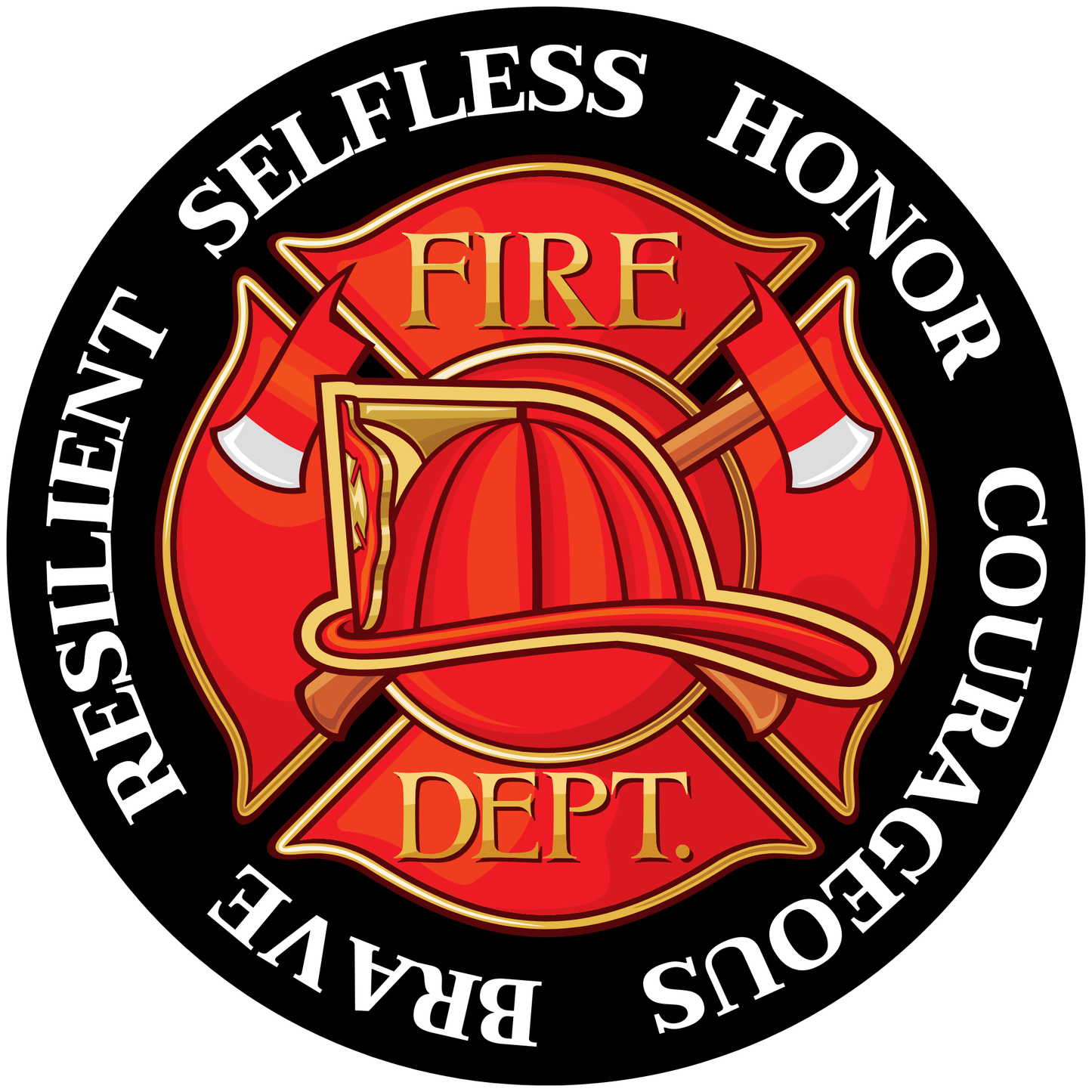 Fire Department Emblem Metal / Vinyl Sign - Made in USA