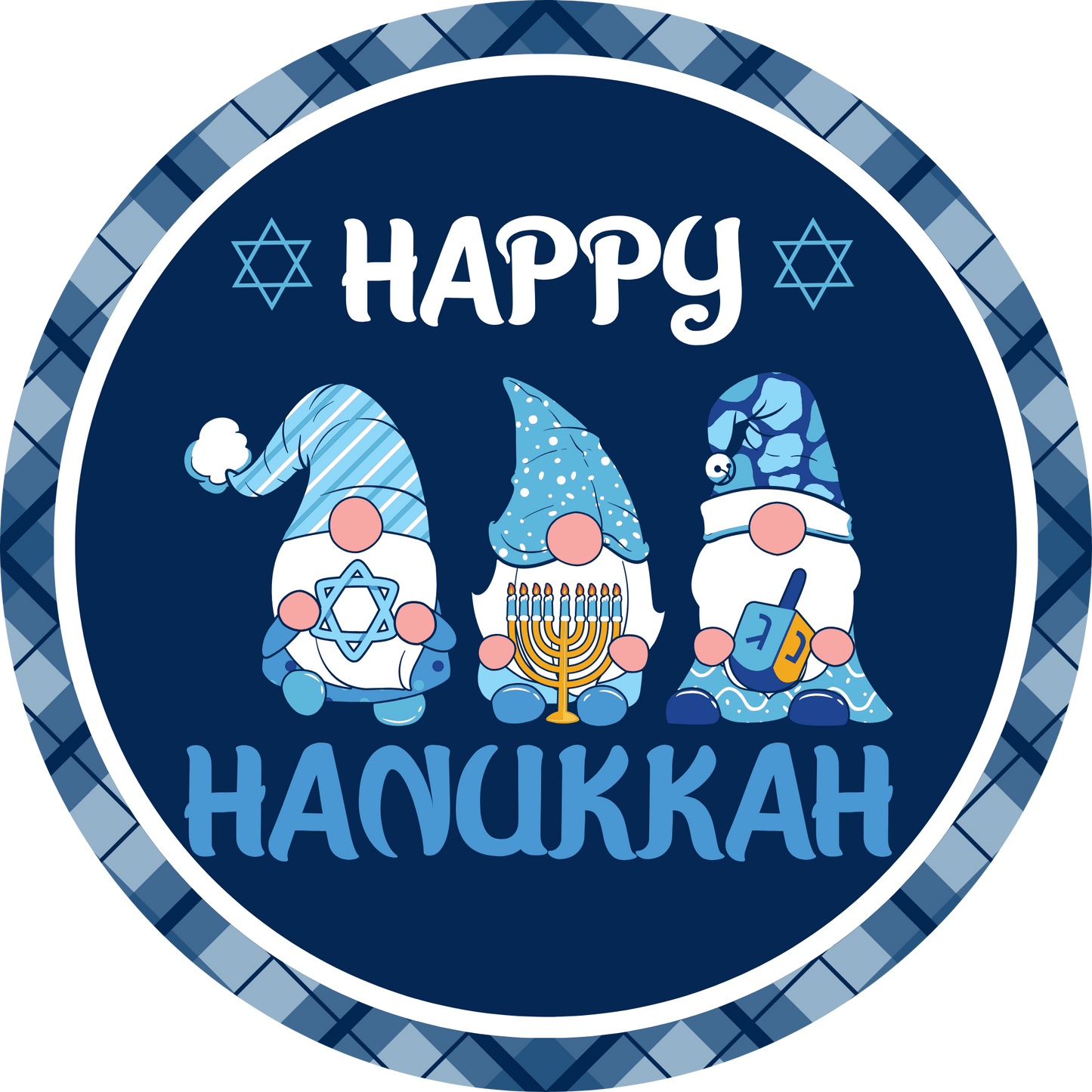 Happy Hanukkah, Gnomes! Metal / Vinyl Sign - Made in USA