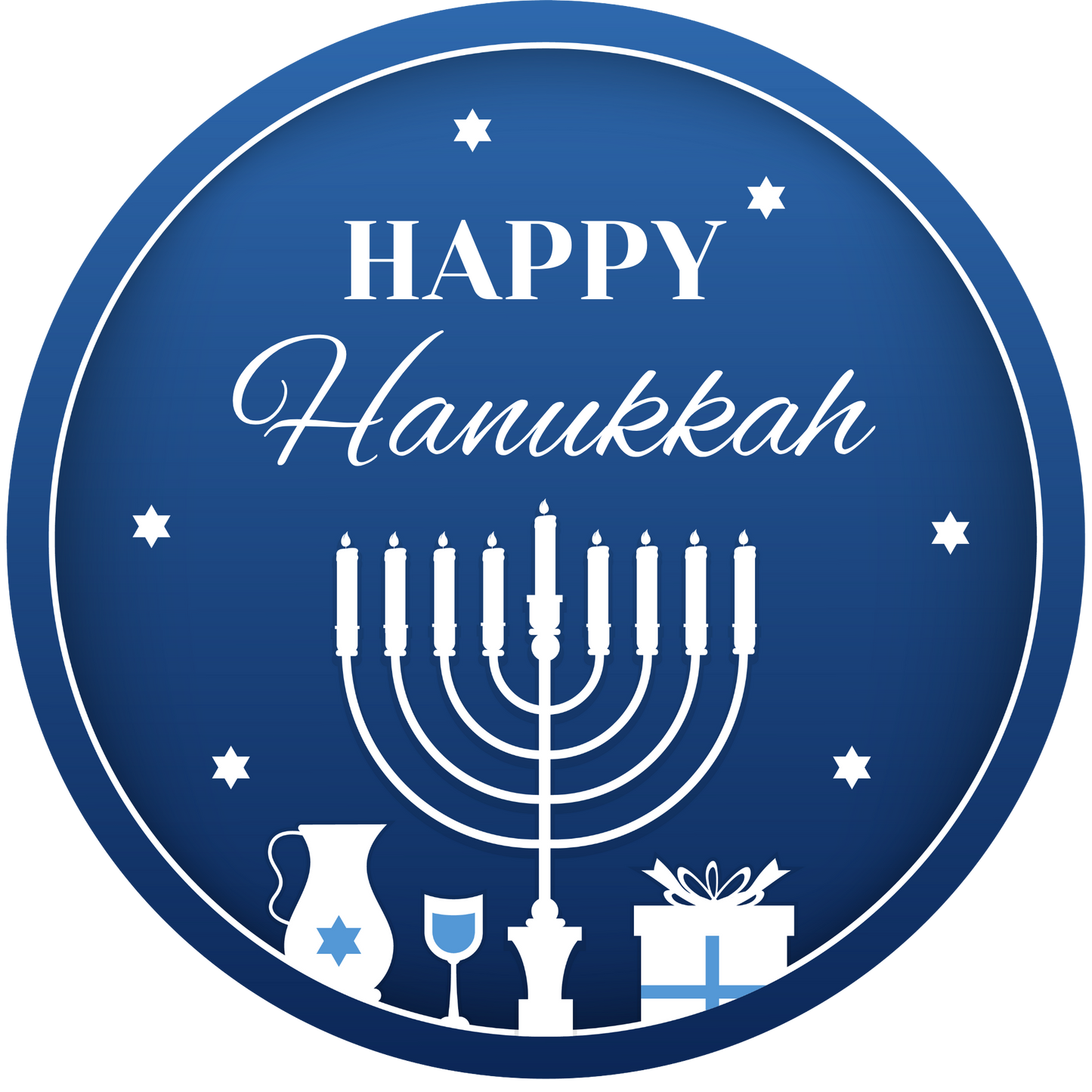 Happy Hanukkah! Metal / Vinyl Sign - Made in USA