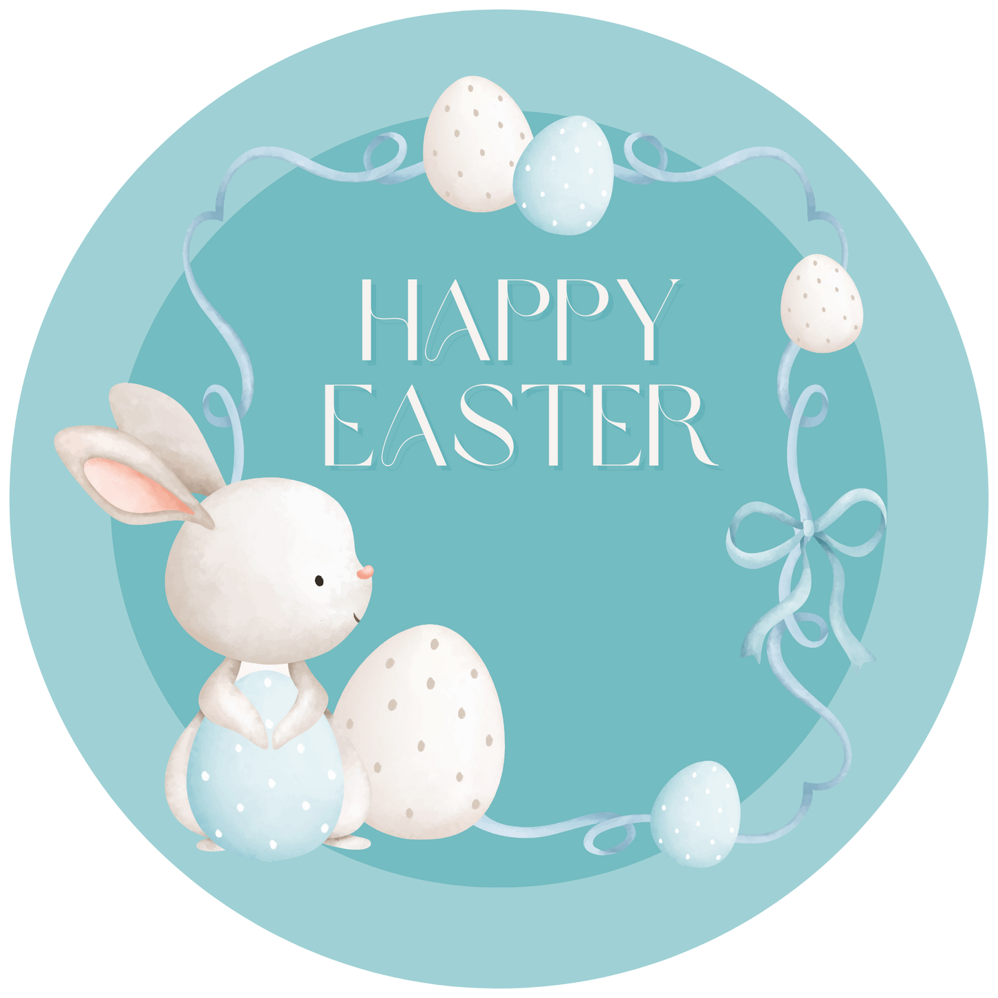 Happy Easter Bunny Metal / Vinyl Sign - Made in USA