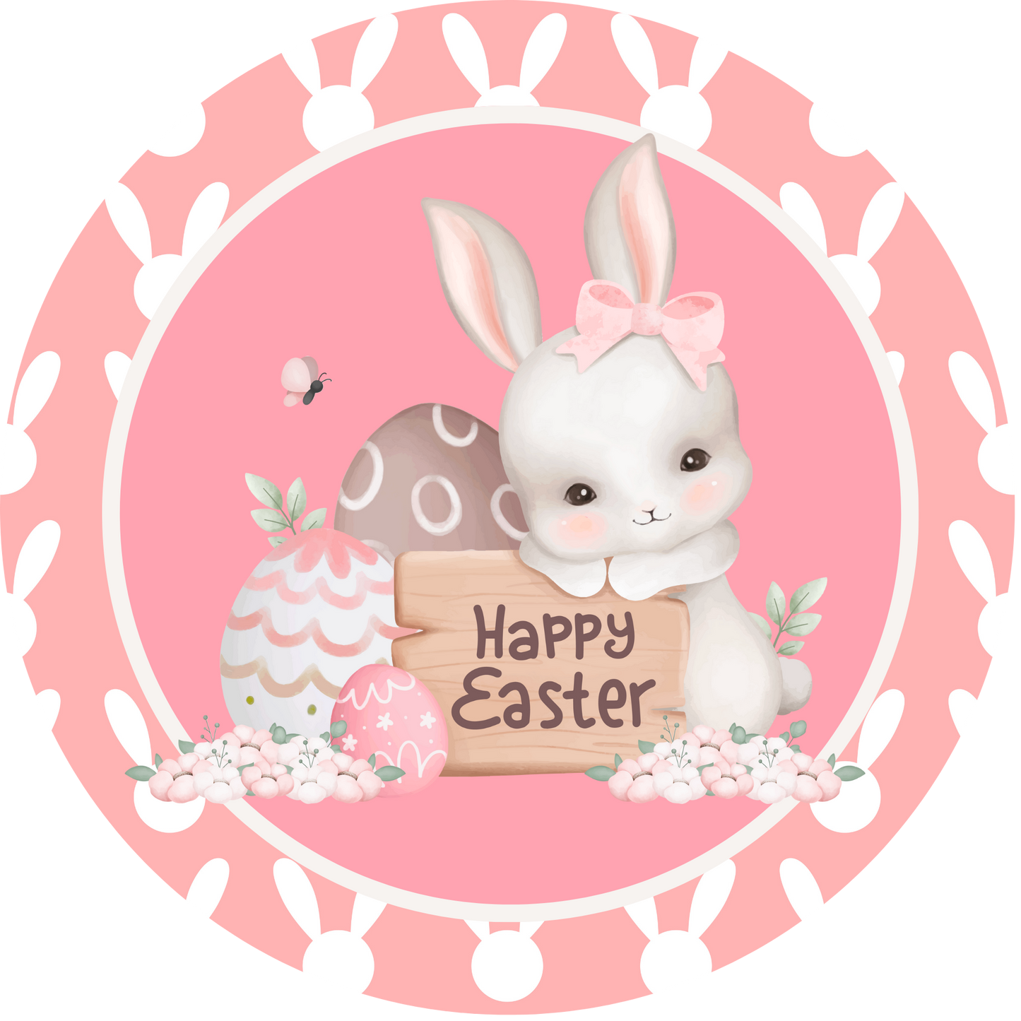 Happy Easter Bunny Metal / Vinyl Sign - Made in USA