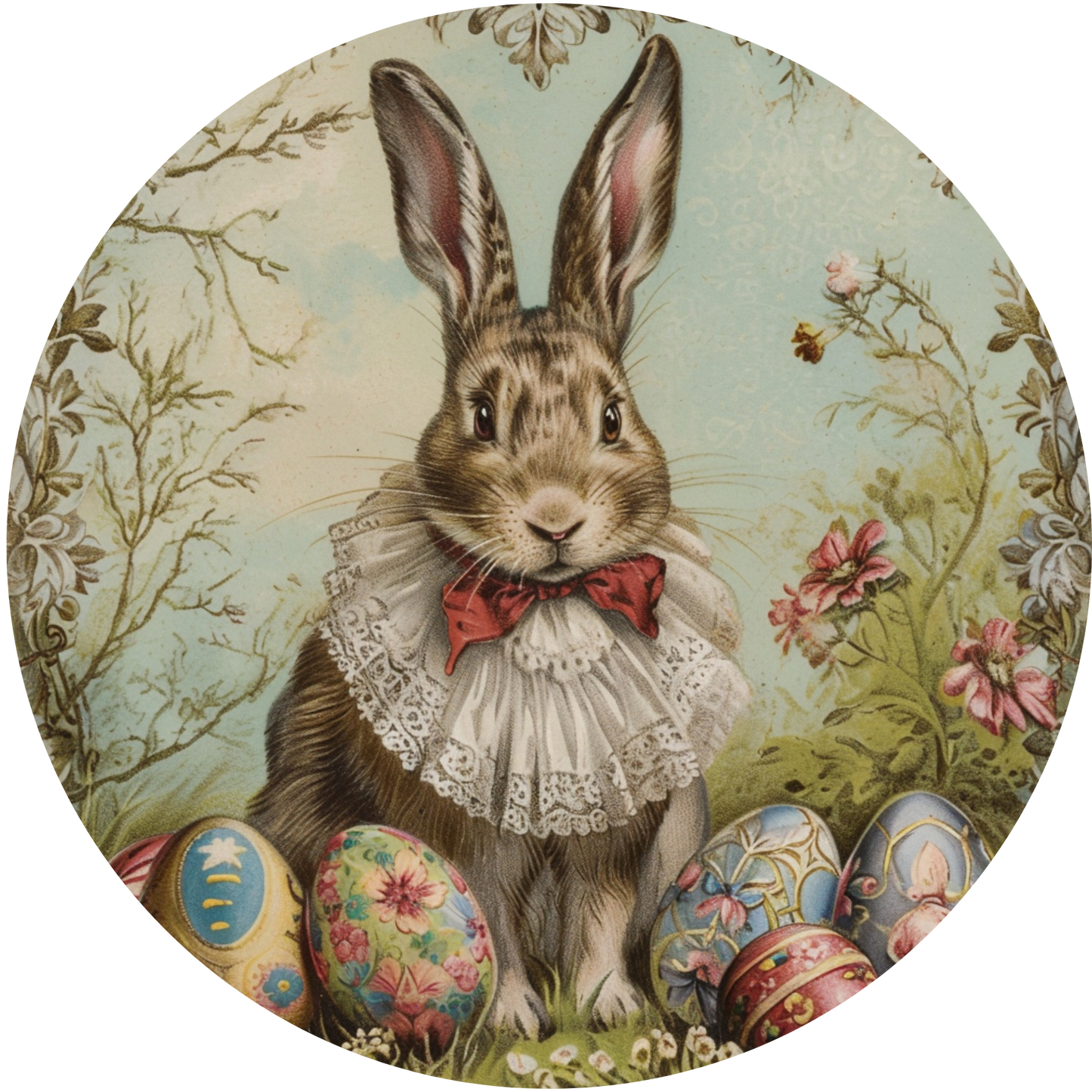 Bunny and Eggs Metal / Vinyl Sign - Made in USA