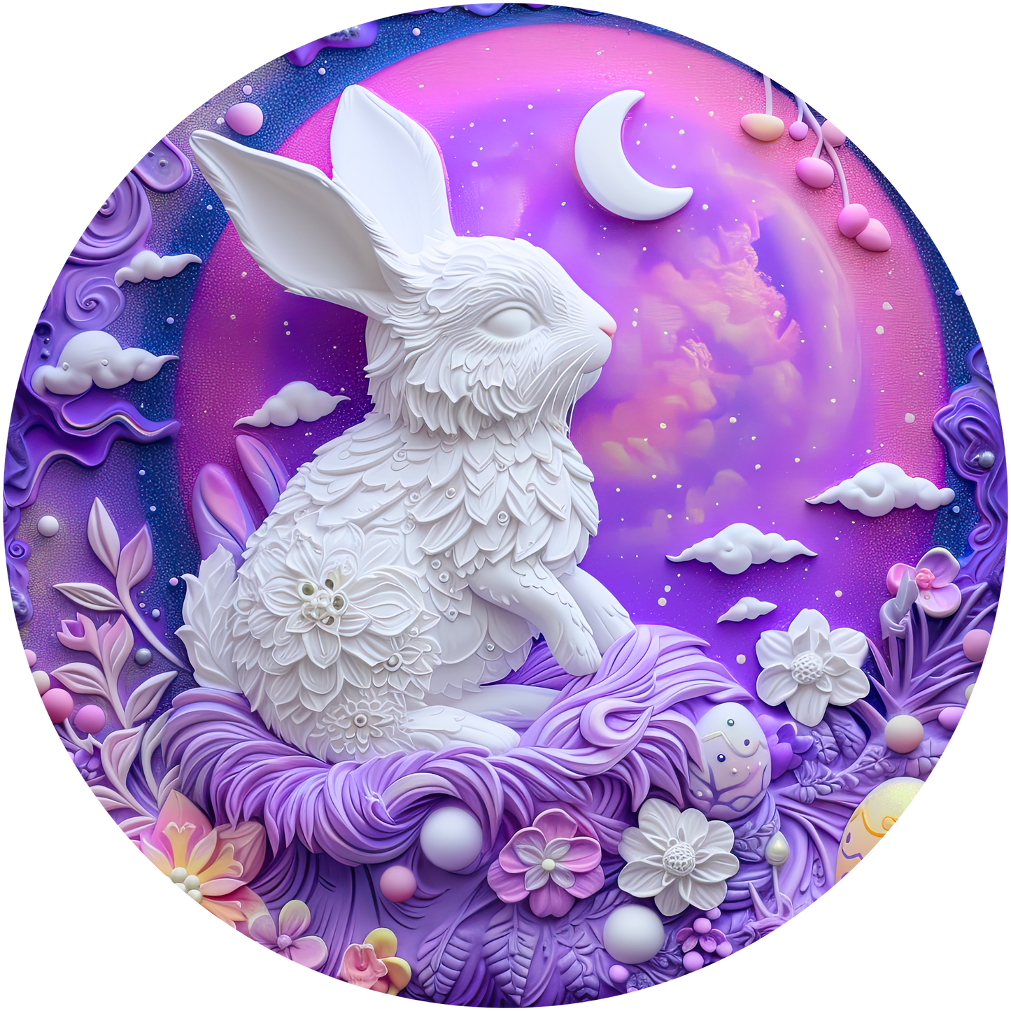 Rabbit in The Moonlight Metal / Vinyl Sign - Made in USA