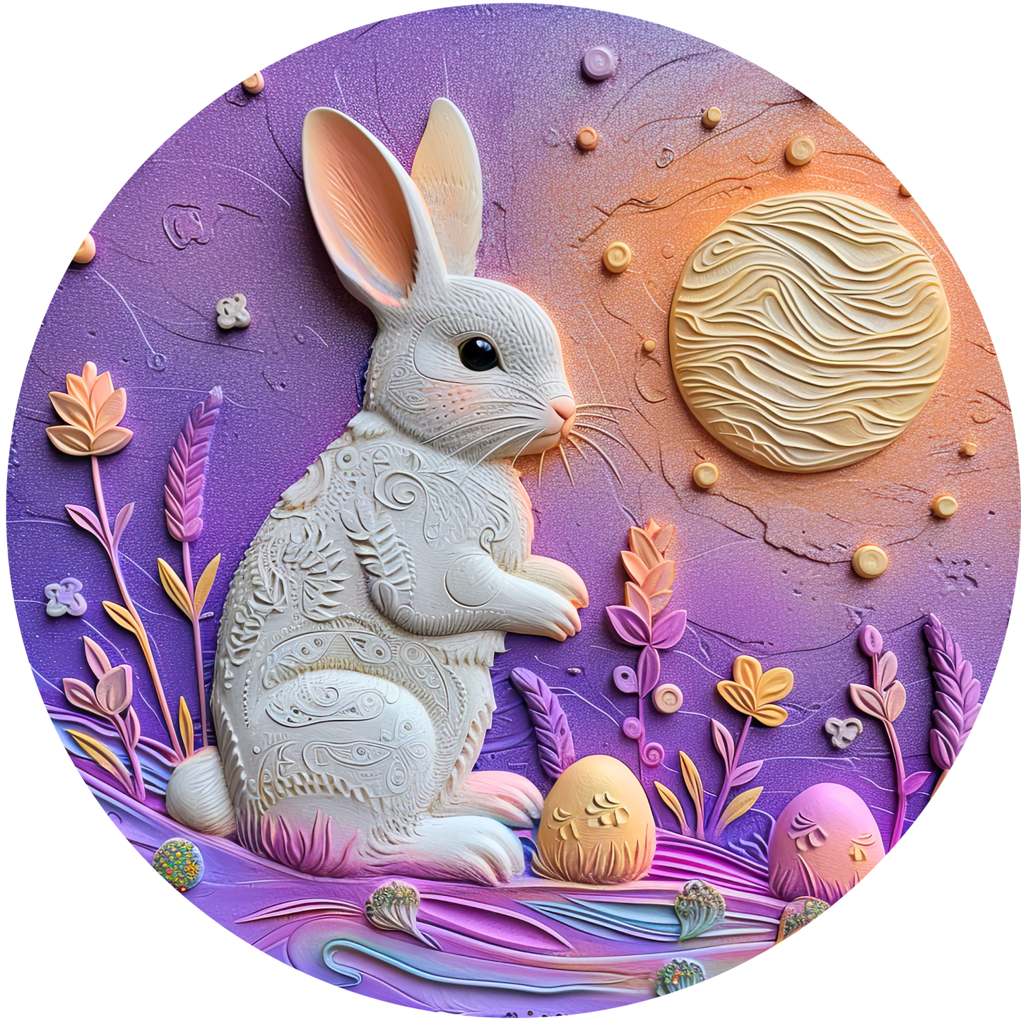 Rabbit in The Moonlight Metal / Vinyl Sign - Made in USA