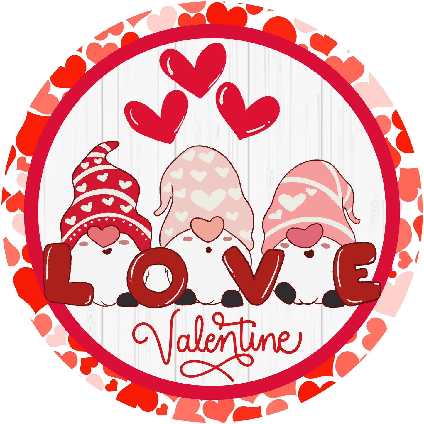Gnome's Love Valentine Metal / Vinyl Sign - Made in USA