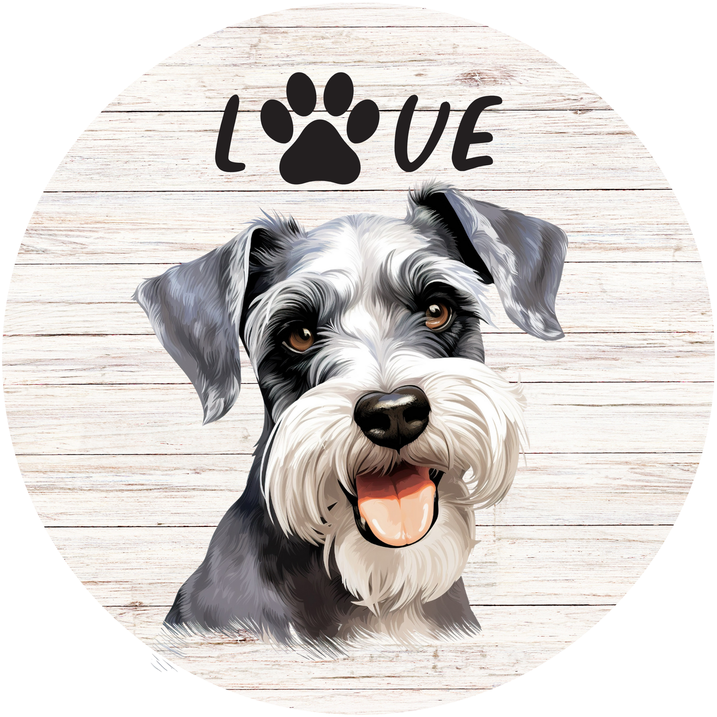 Schnauzer Dog Love Metal / Vinyl Sign - Made in USA