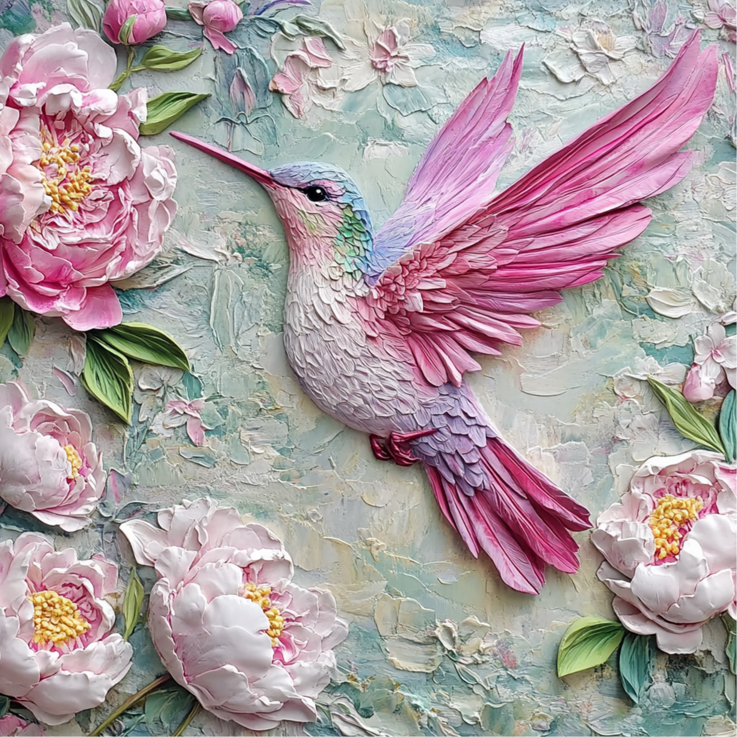 Spring Hummingbird with Flowers Metal Sign - Made in USA