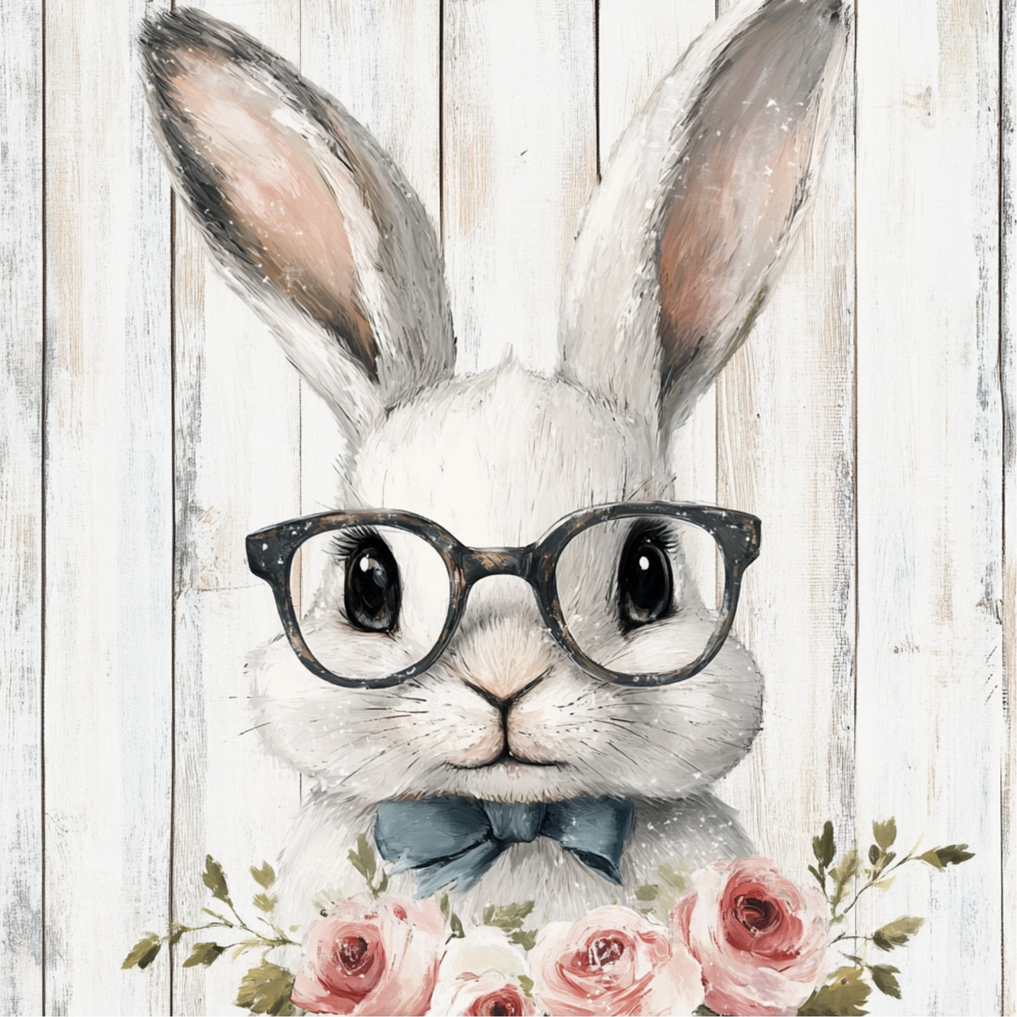 Easter Bunny with Glasses Metal Sign - Made In USA