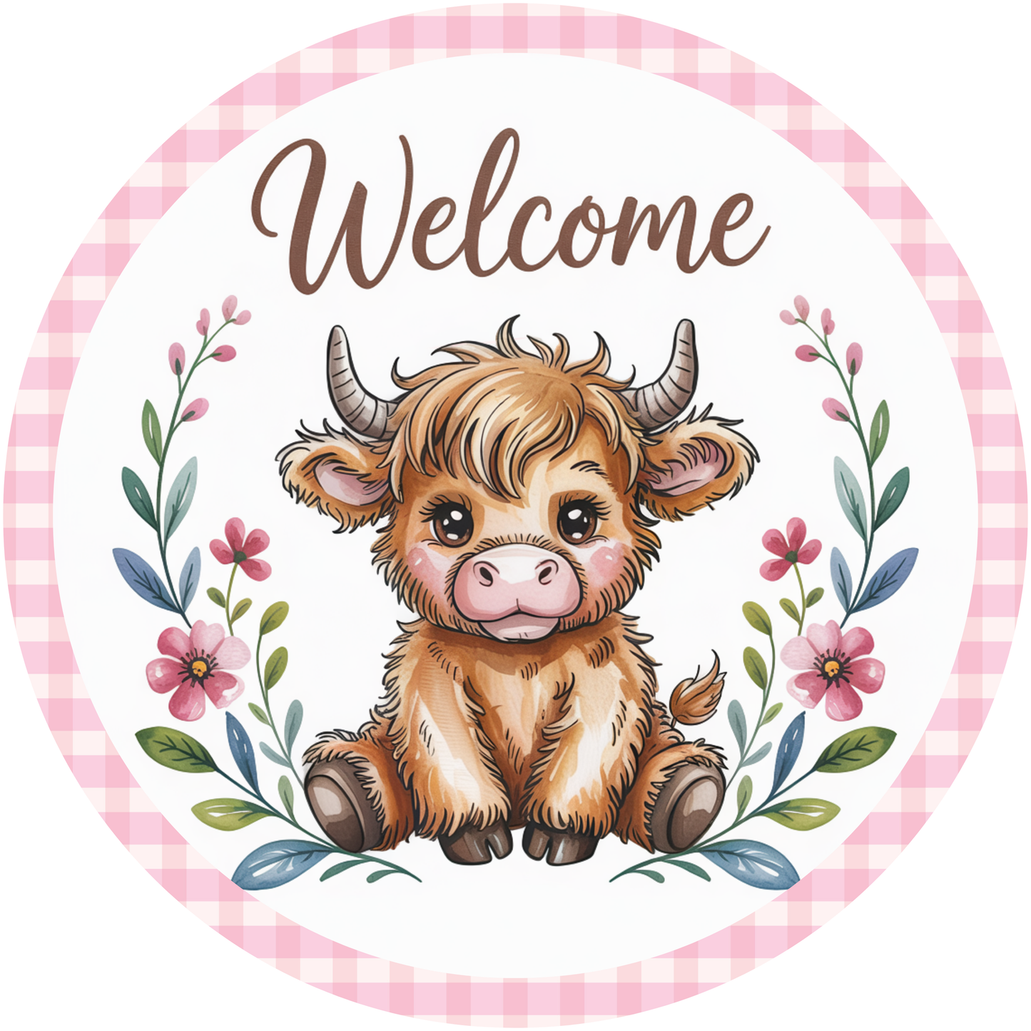 Welcome Highland Cow Metal / Vinyl Sign - Made In USA