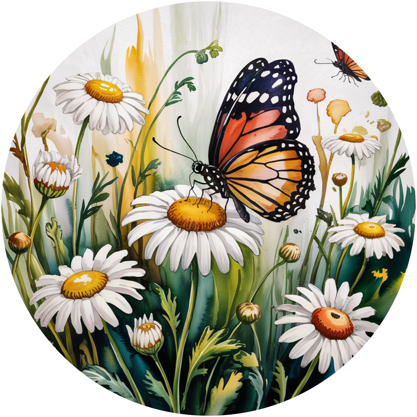 Butterfly and Daisies Metal / Vinyl Sign - Made In USA