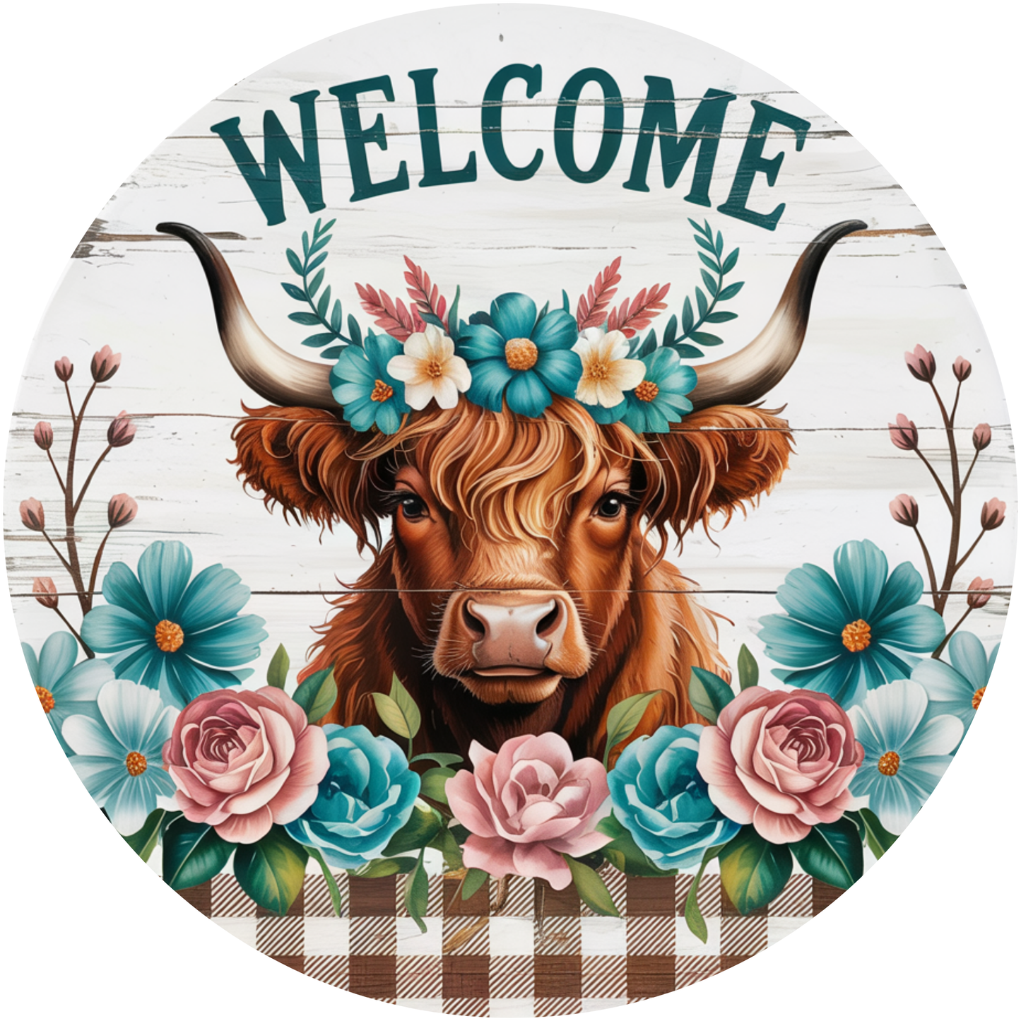 Welcome Highland Cow Metal / Vinyl Sign - Made In USA