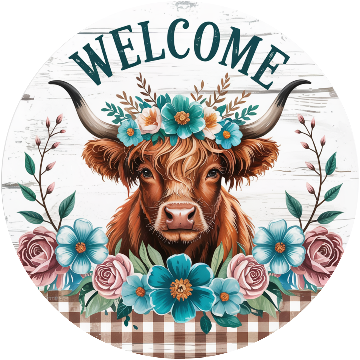Welcome Highland Cow Metal / Vinyl Sign - Made In USA