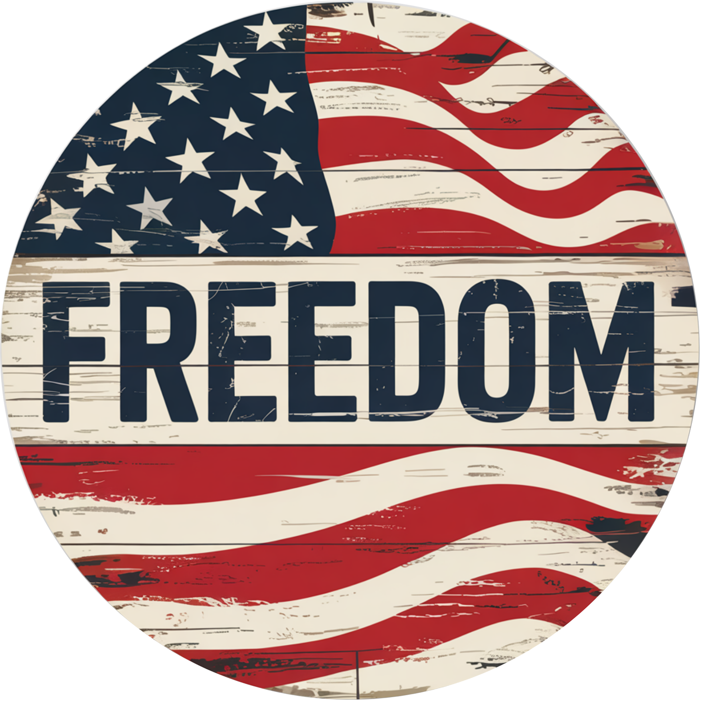 Freedom with American Flag Emblem Metal / Vinyl Sign - Made in USA