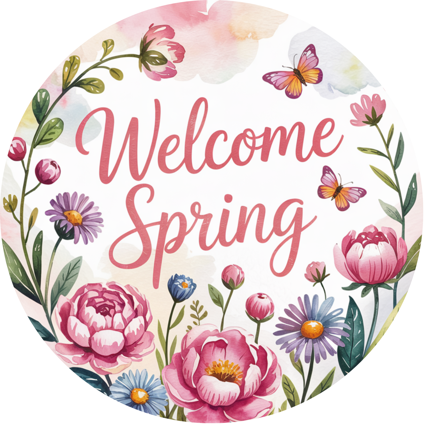 Welcome Flower Metal / Vinyl Sign - Made In USA