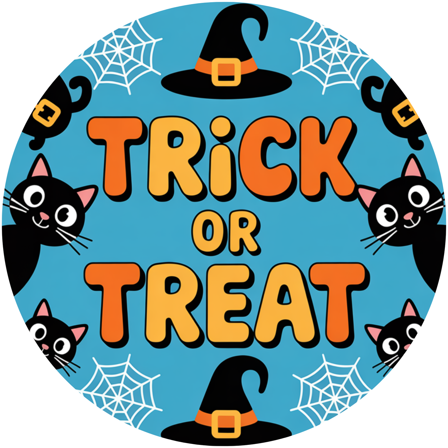 Trick or Treat Cat Metal / Vinyl Sign - Made in USA