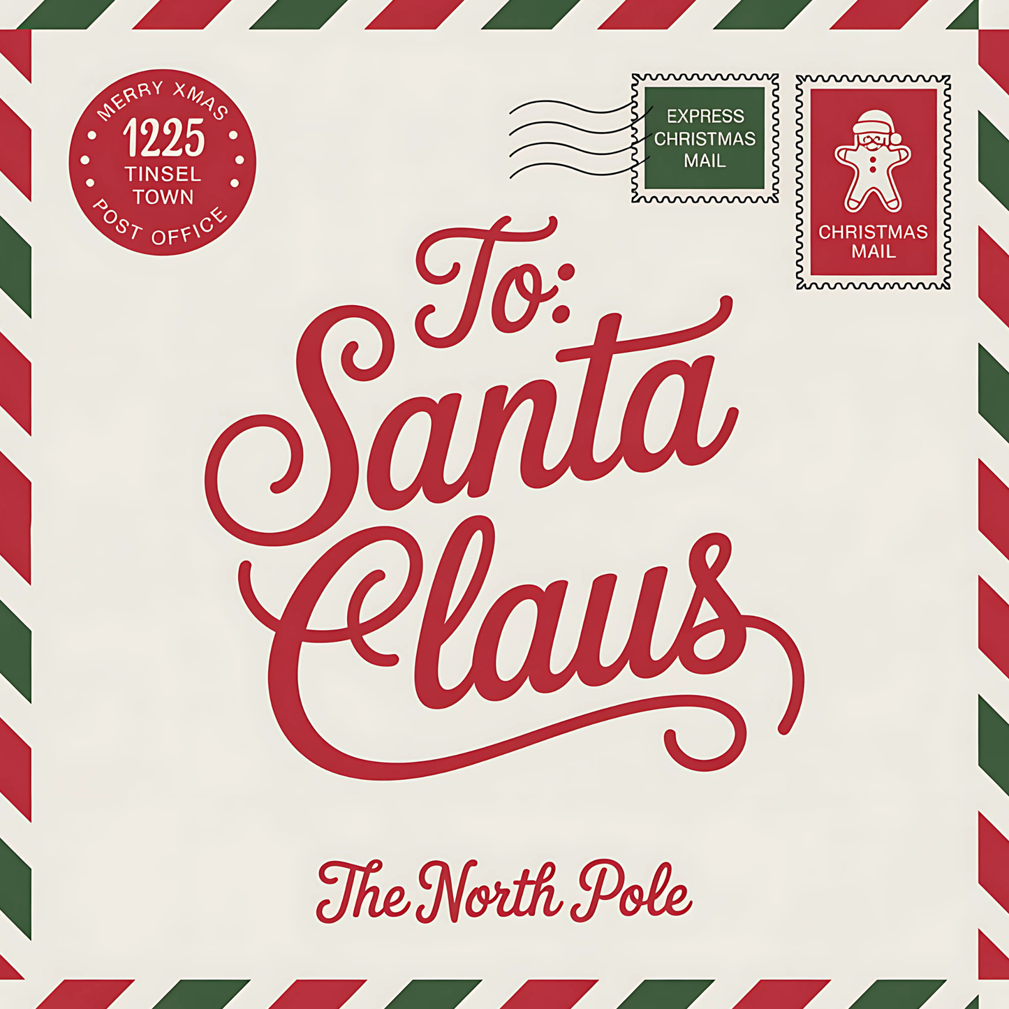 Letter to Santa Claus Christmas Mail Metal Sign - Made in USA