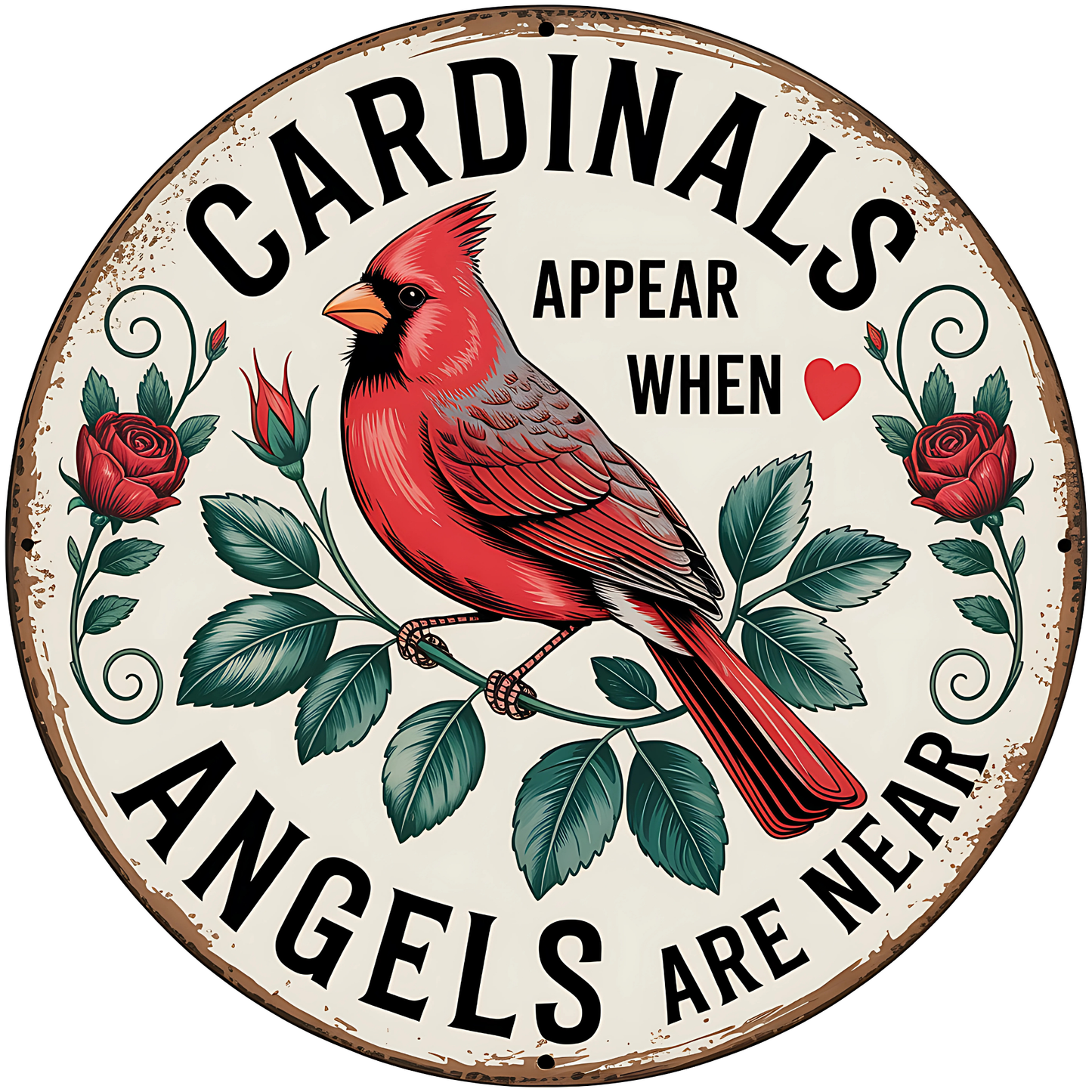 Cardinals Appear When Angels Are Near Metal / Vinyl Sign - Made in USA
