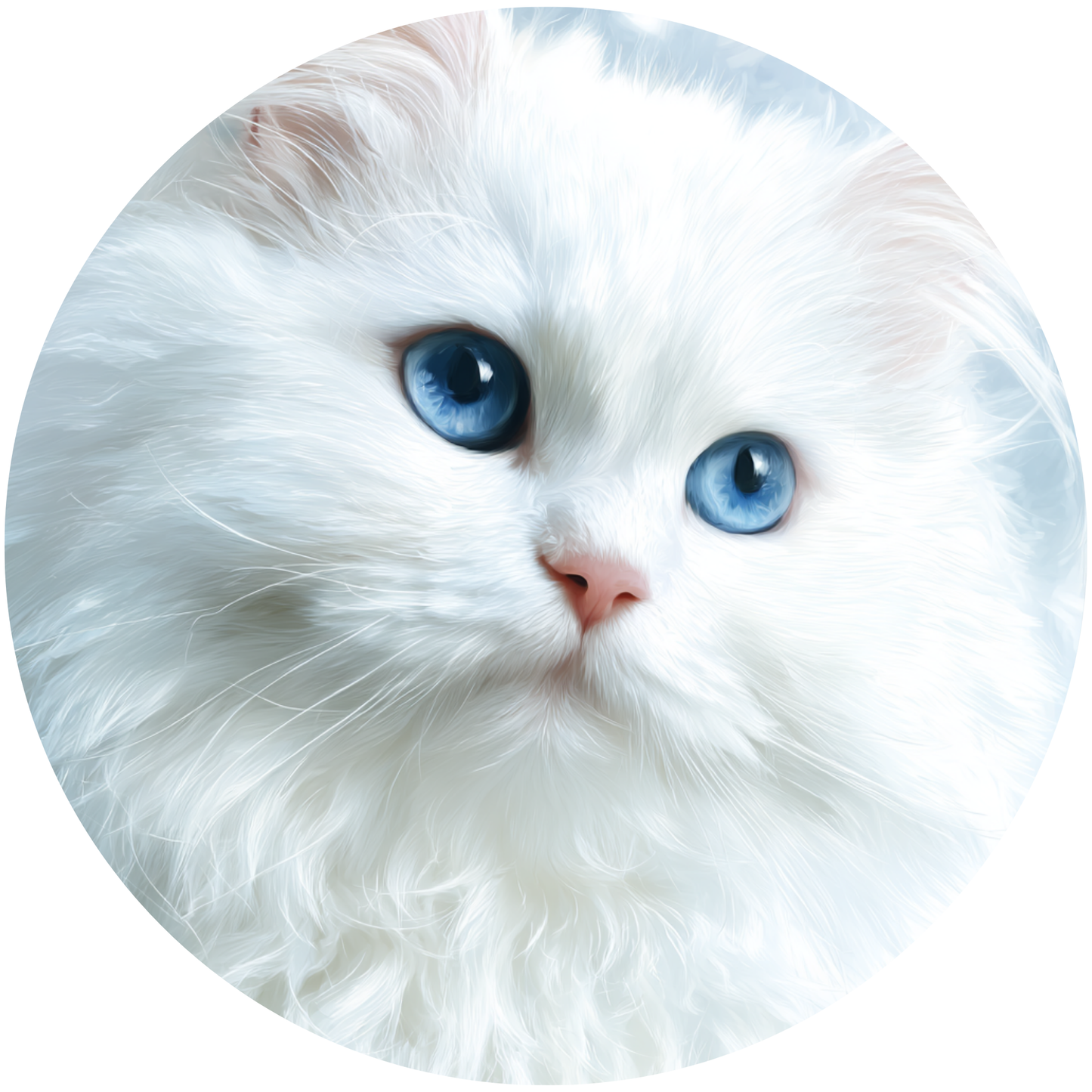 White Cat with Blue Eyes Accent Sign - Made in USA