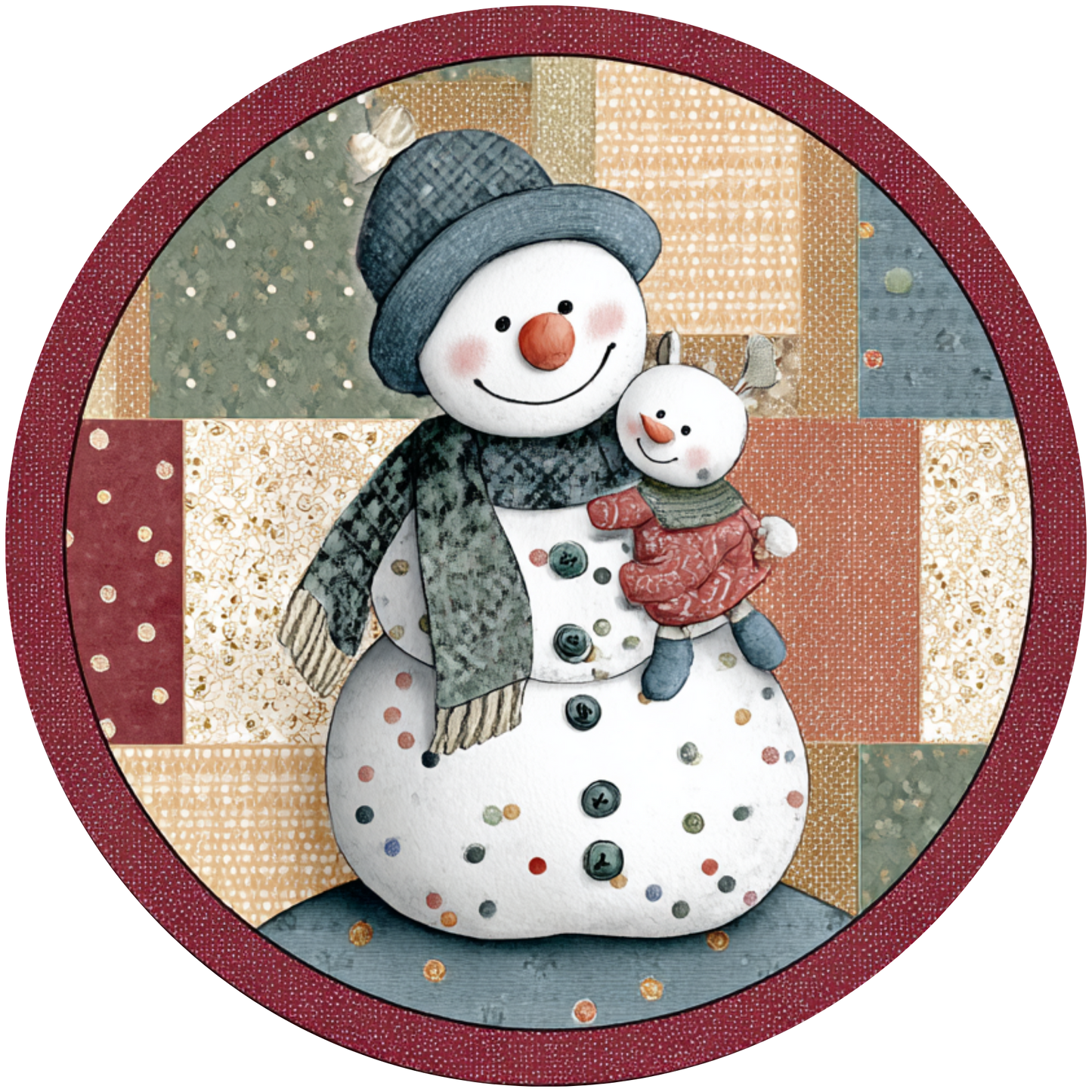 Snowman & Little Snowbuddy Accent Sign - Made in USA
