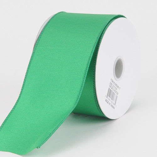 2 - 1/2 x 10 Yards Emerald Wired Budget Satin Ribbon BBCrafts.com