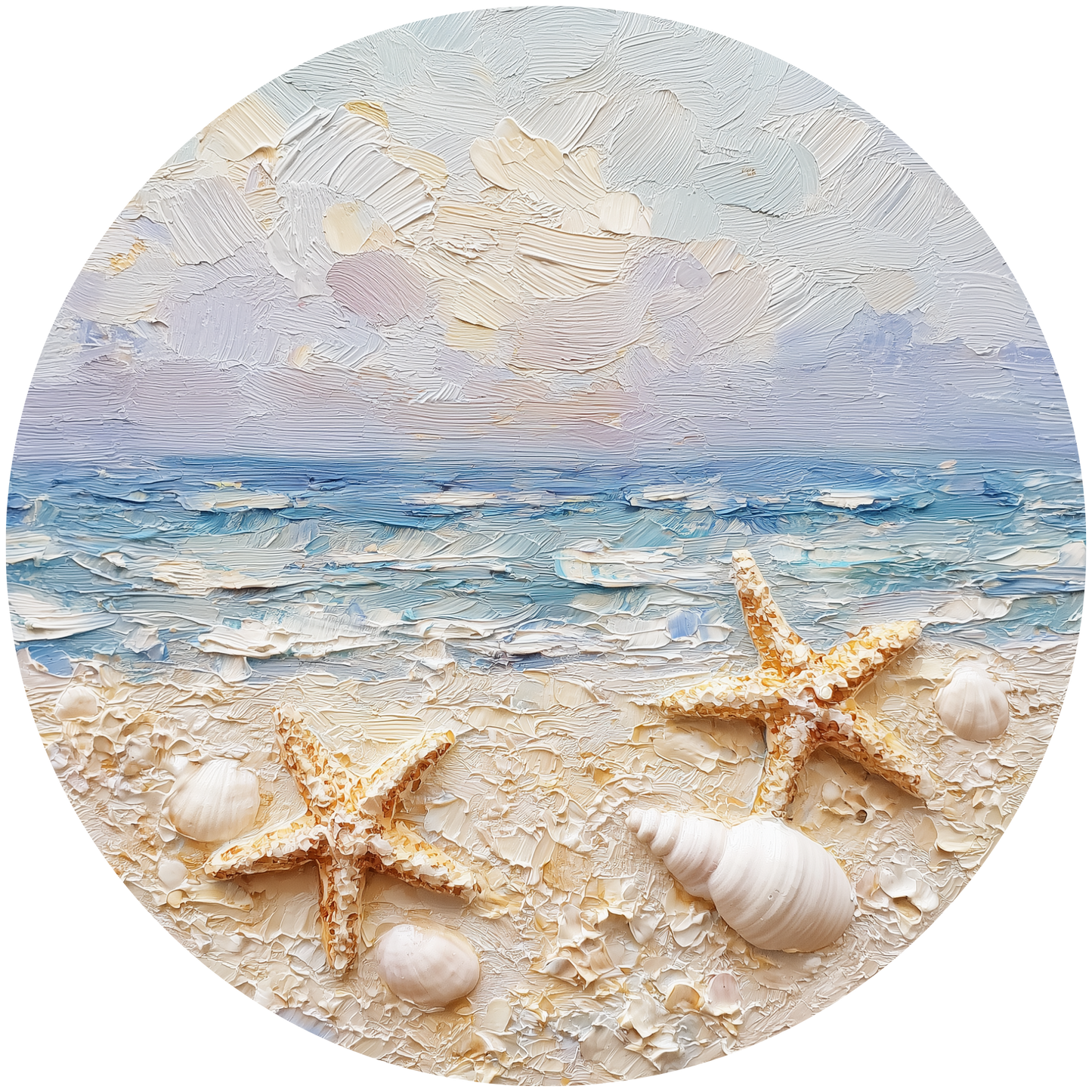 Beach with Starfish and Seashells Accent Sign - Made in USA