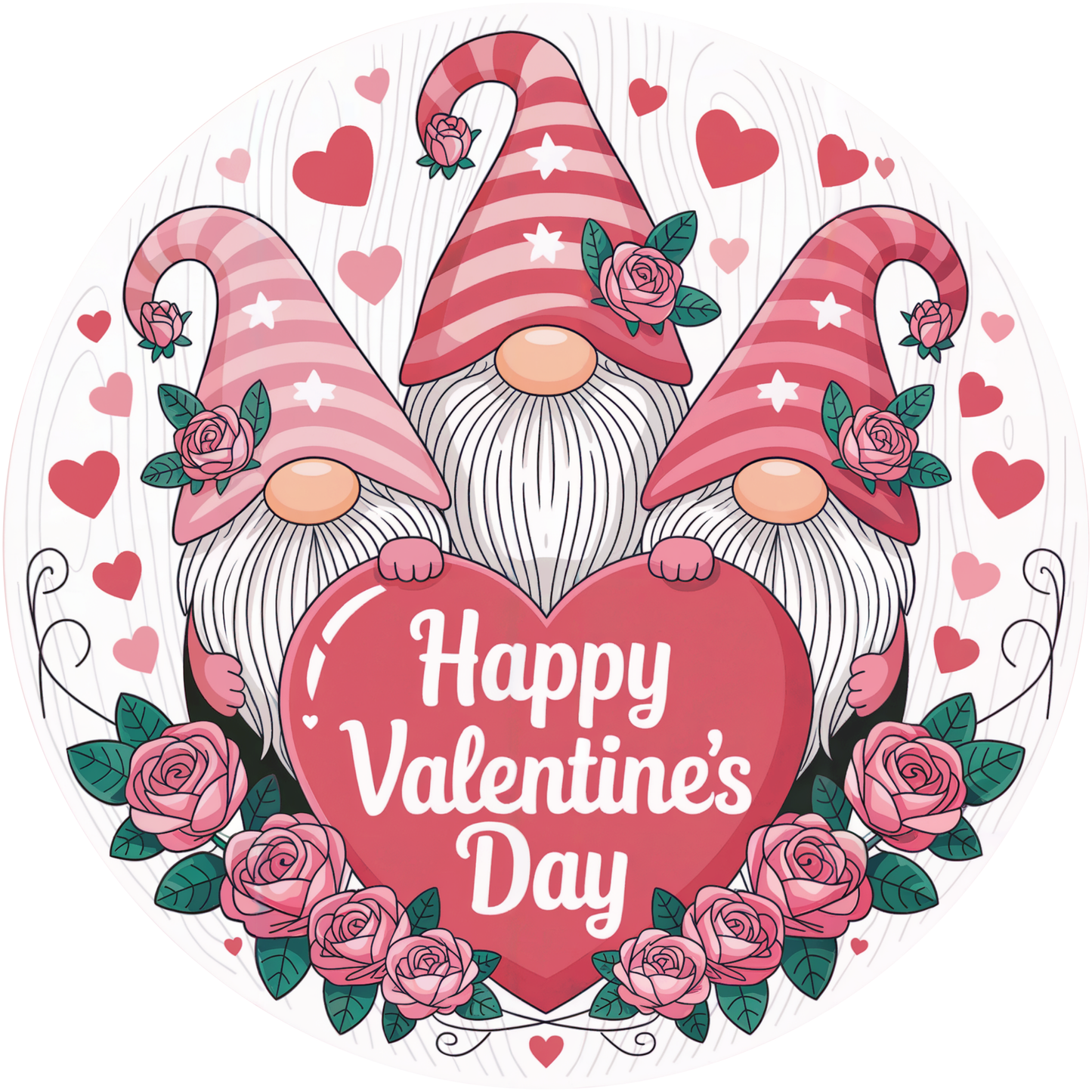 Happy Valentine’s Day Gnome Heart Accent Sign - Made in USA