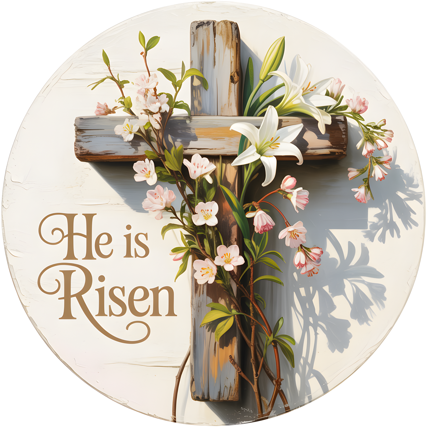 Easter Cross He Is Risen Accent Sign - Made in USA