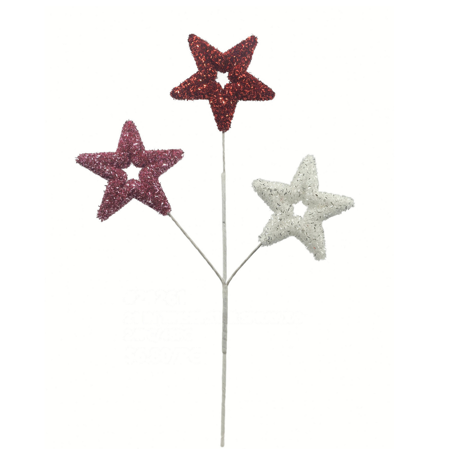 21 Inch Tinsel Star Spray X 3