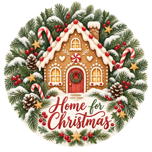 Home for Christmas Gingerbread House Metal / Vinyl Sign - Made in USA