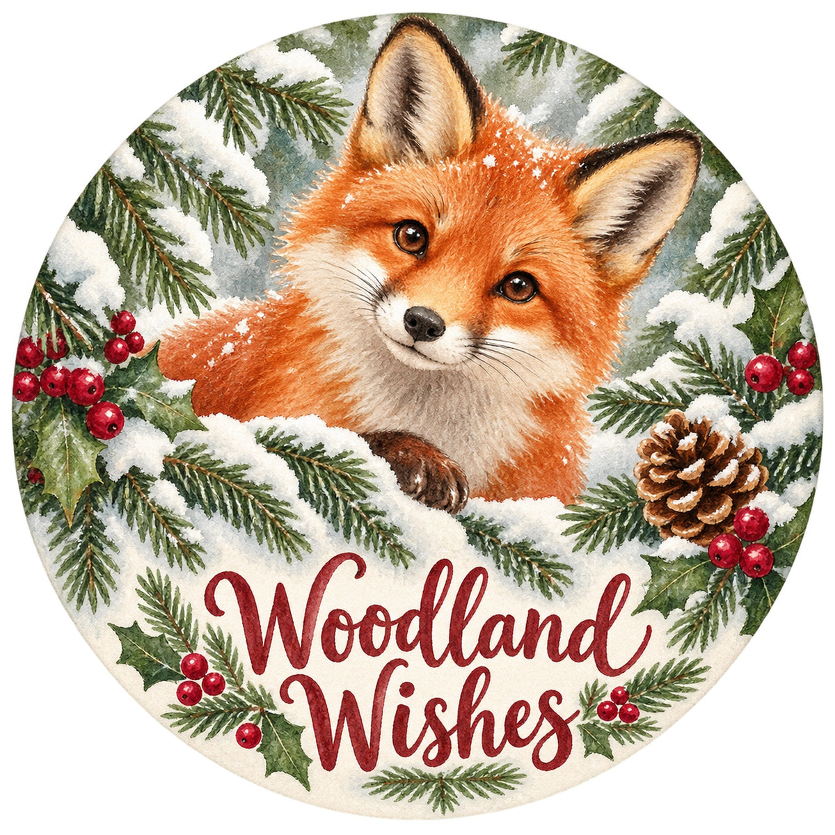 Woodland Wishes Fox Metal / Vinyl Sign - Made in USA