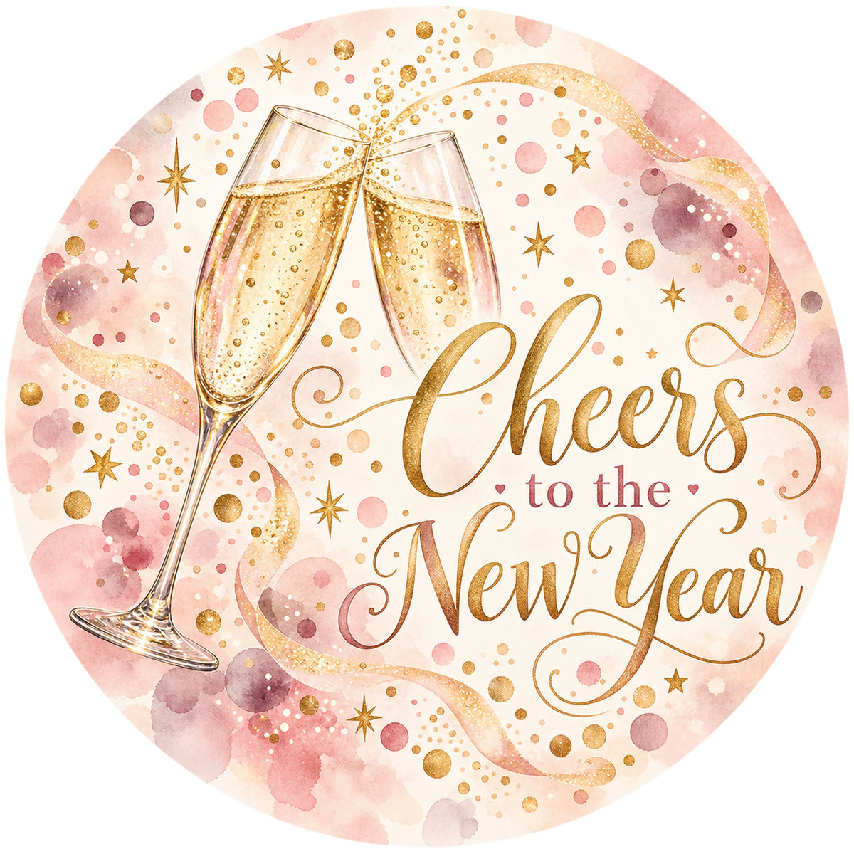 Cheers to the New Year Champagne Metal / Vinyl Sign - Made in USA