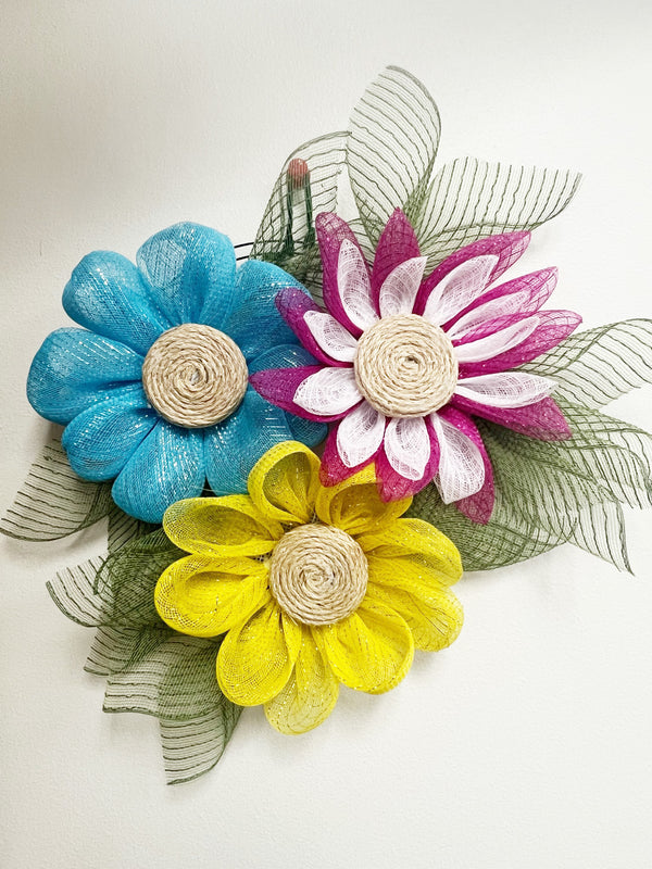 Flower Mesh Wreath - Made By Designer Leah