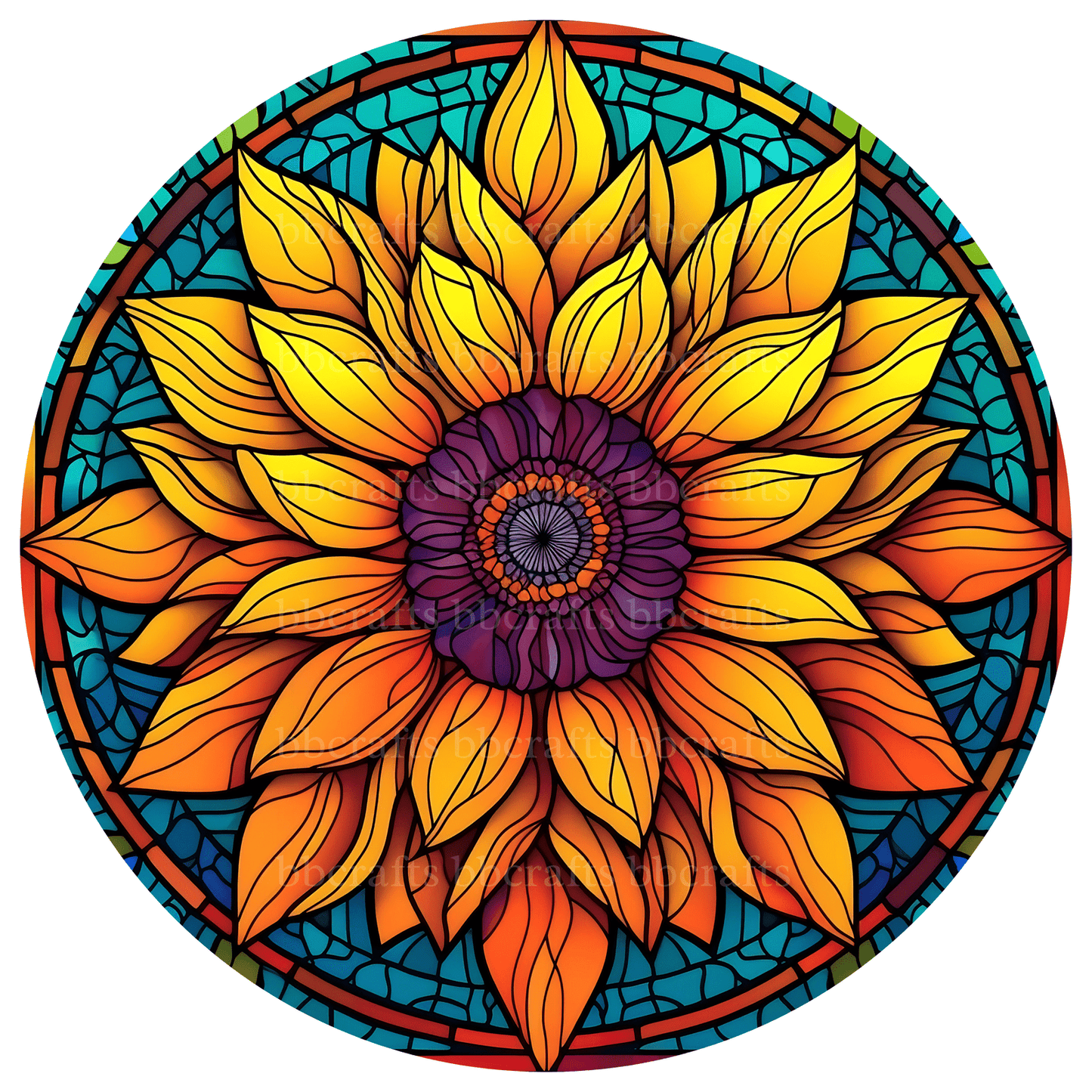 Yellow and Violet Flower Metal / Vinyl Sign - Made in USA