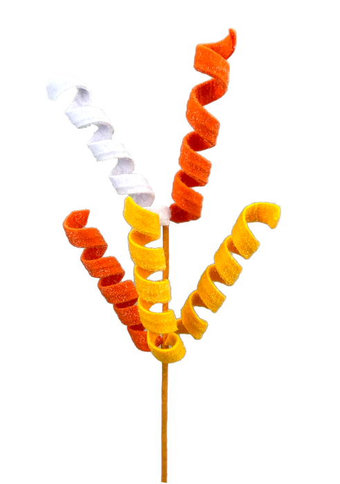 16 Inch Frizzy Curly Pick - Candy Corn