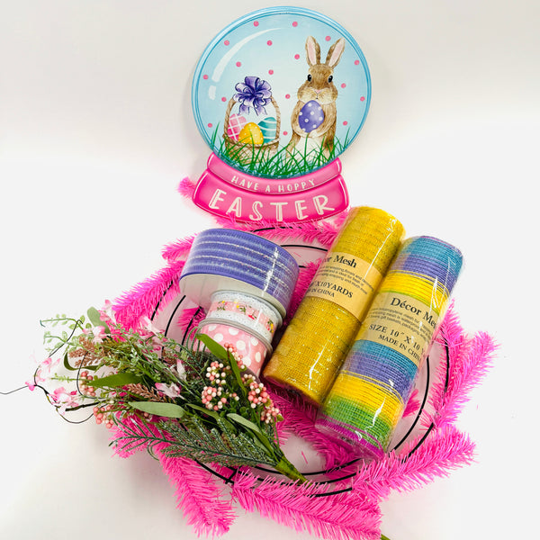 Snow Globe Easter Bunny Wreath Kit