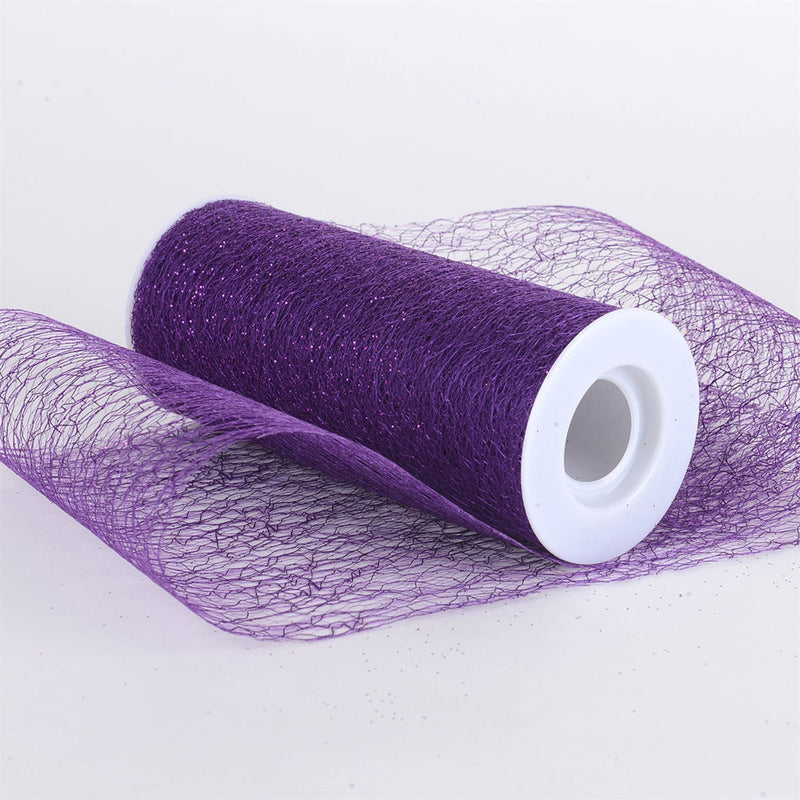 6 x 10 Yd Glitter Sisal Mesh Roll - Purple BBCrafts.com
