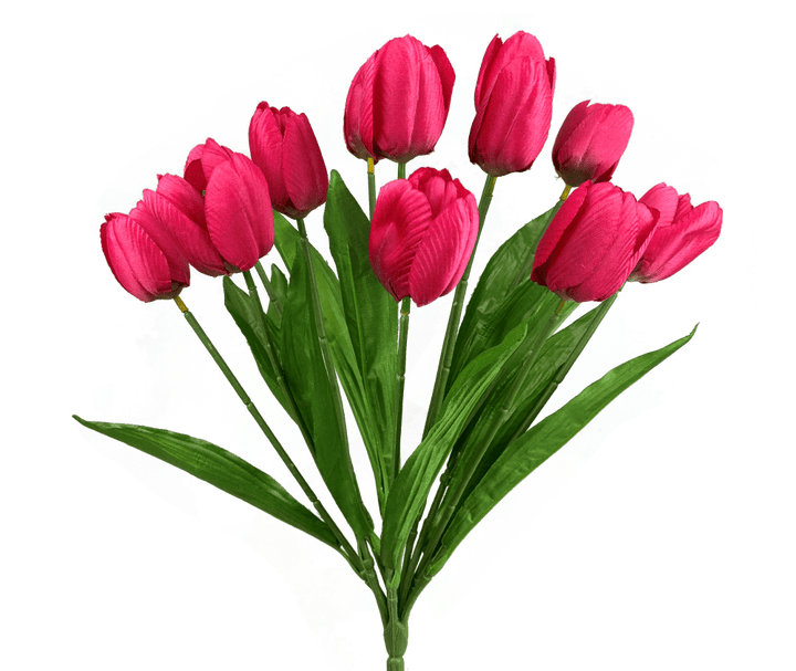 17 Inch H Hot Pink Tulip Bush x 12