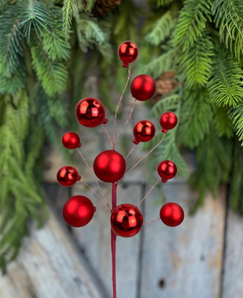16 Inch Ornament Ball Pick - Red