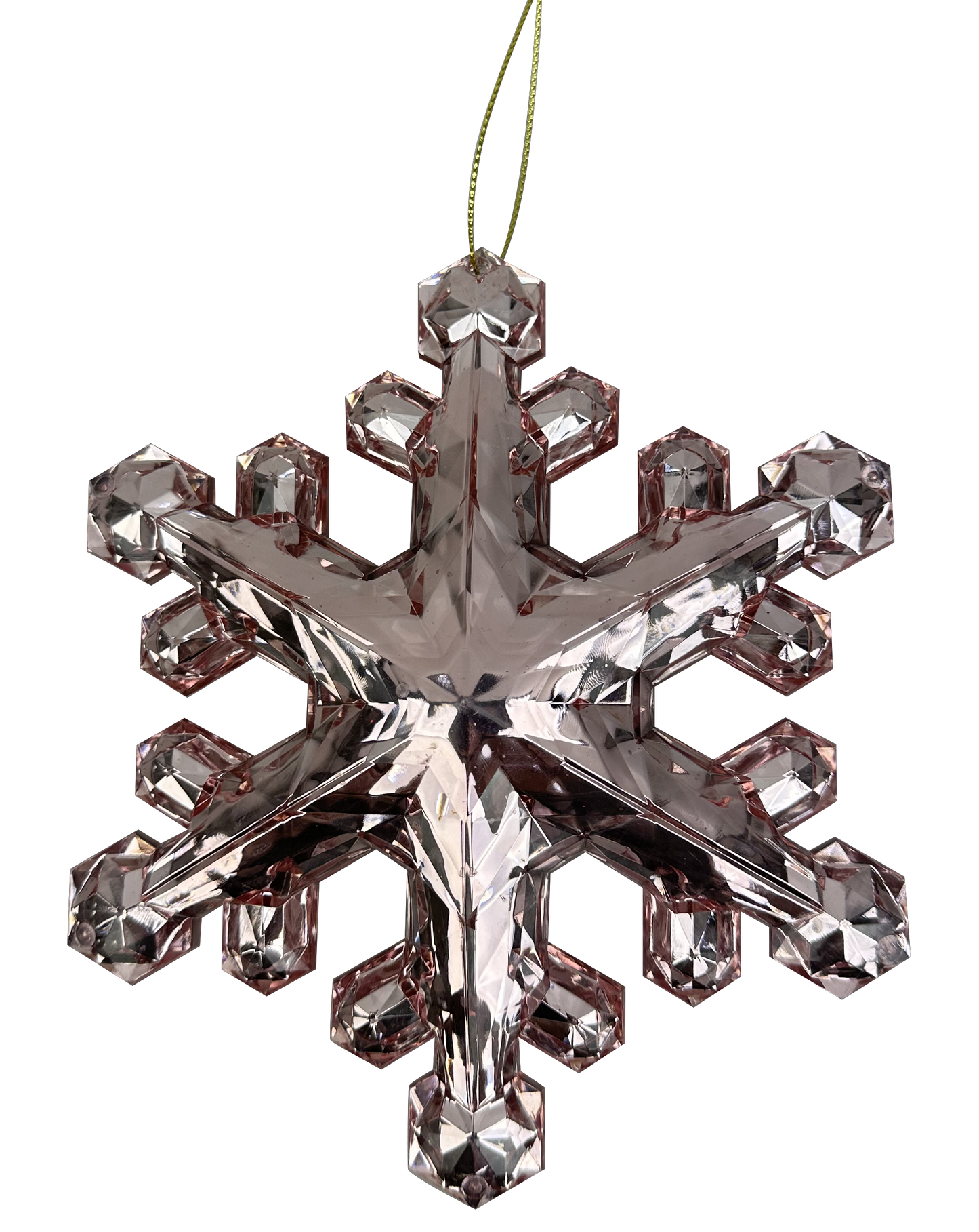 6 Inch Dia. Jewel Snowflake Ornament - Pink